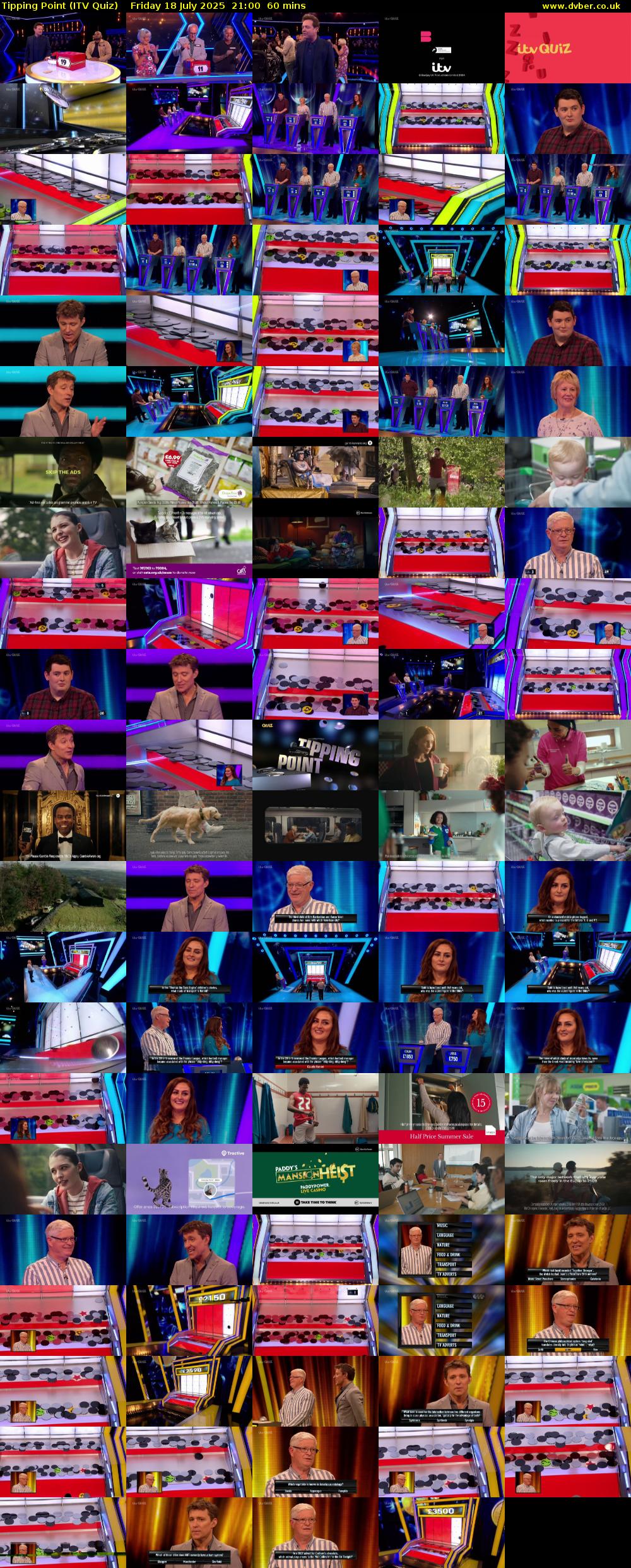 Tipping Point (ITV Quiz) Friday 18 July 2025 21:00 - 22:00