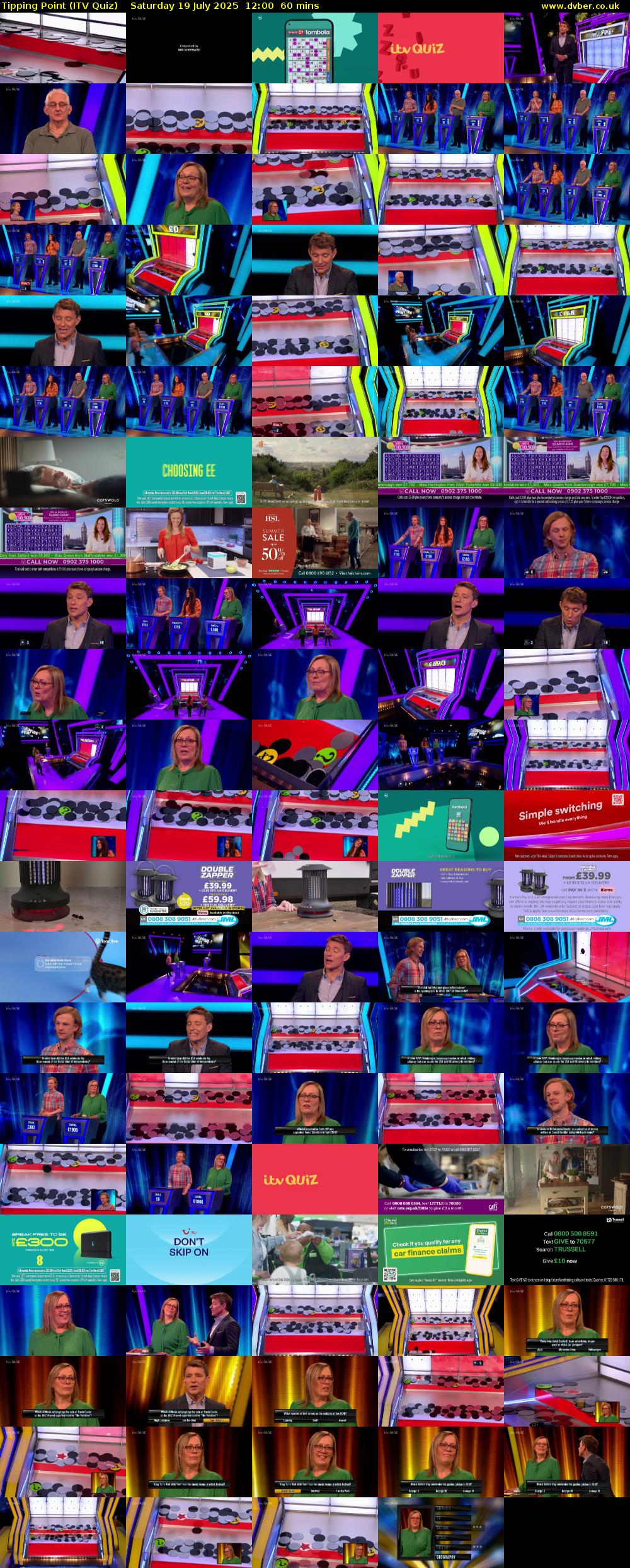 Tipping Point (ITV Quiz) Saturday 19 July 2025 12:00 - 13:00