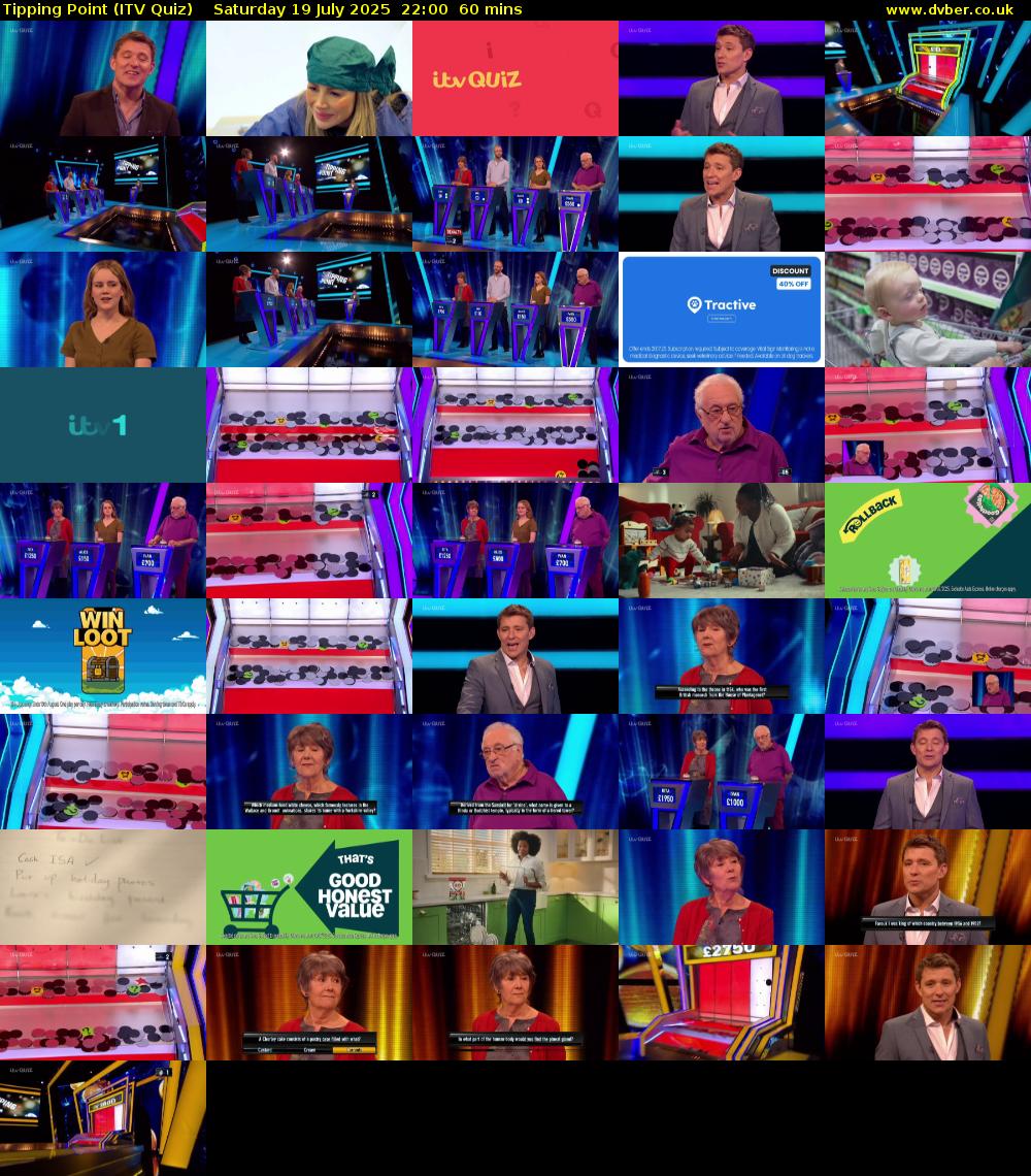 Tipping Point (ITV Quiz) Saturday 19 July 2025 22:00 - 23:00