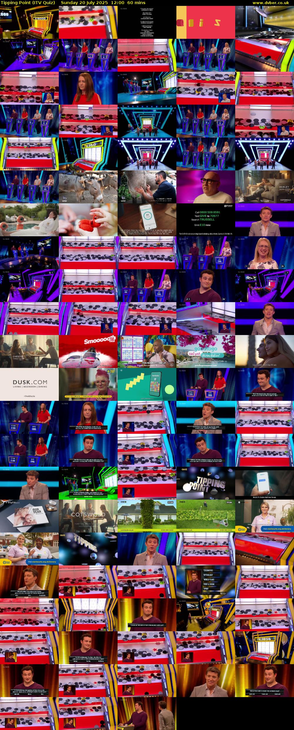 Tipping Point (ITV Quiz) Sunday 20 July 2025 12:00 - 13:00