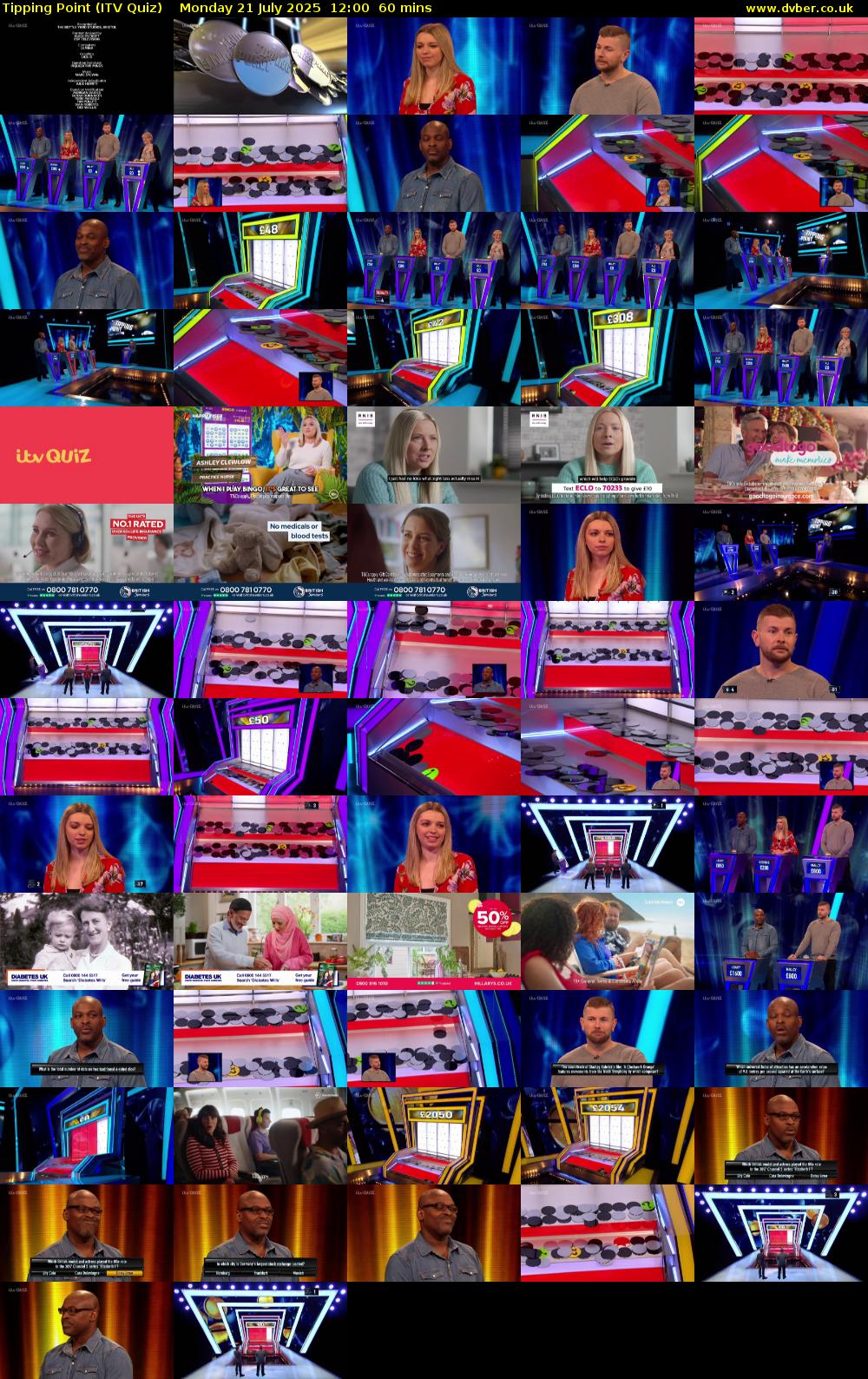 Tipping Point (ITV Quiz) Monday 21 July 2025 12:00 - 13:00
