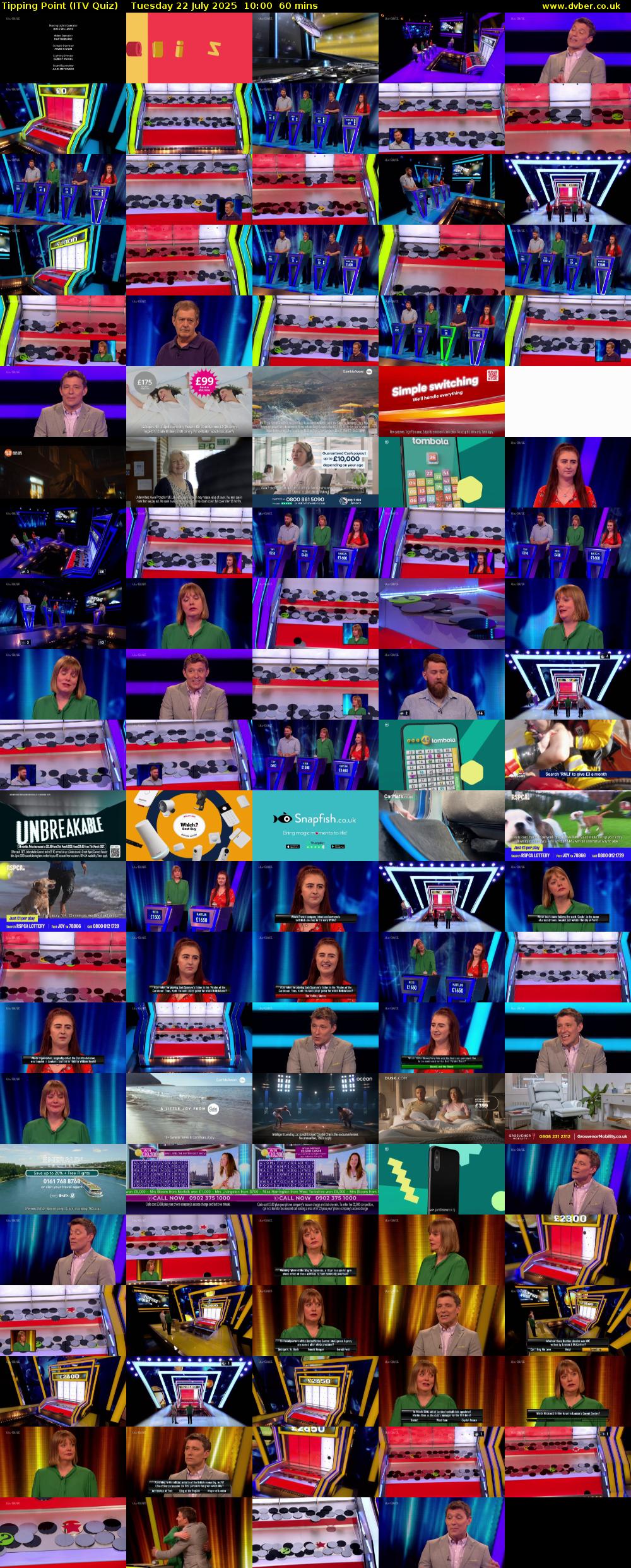 Tipping Point (ITV Quiz) Tuesday 22 July 2025 10:00 - 11:00