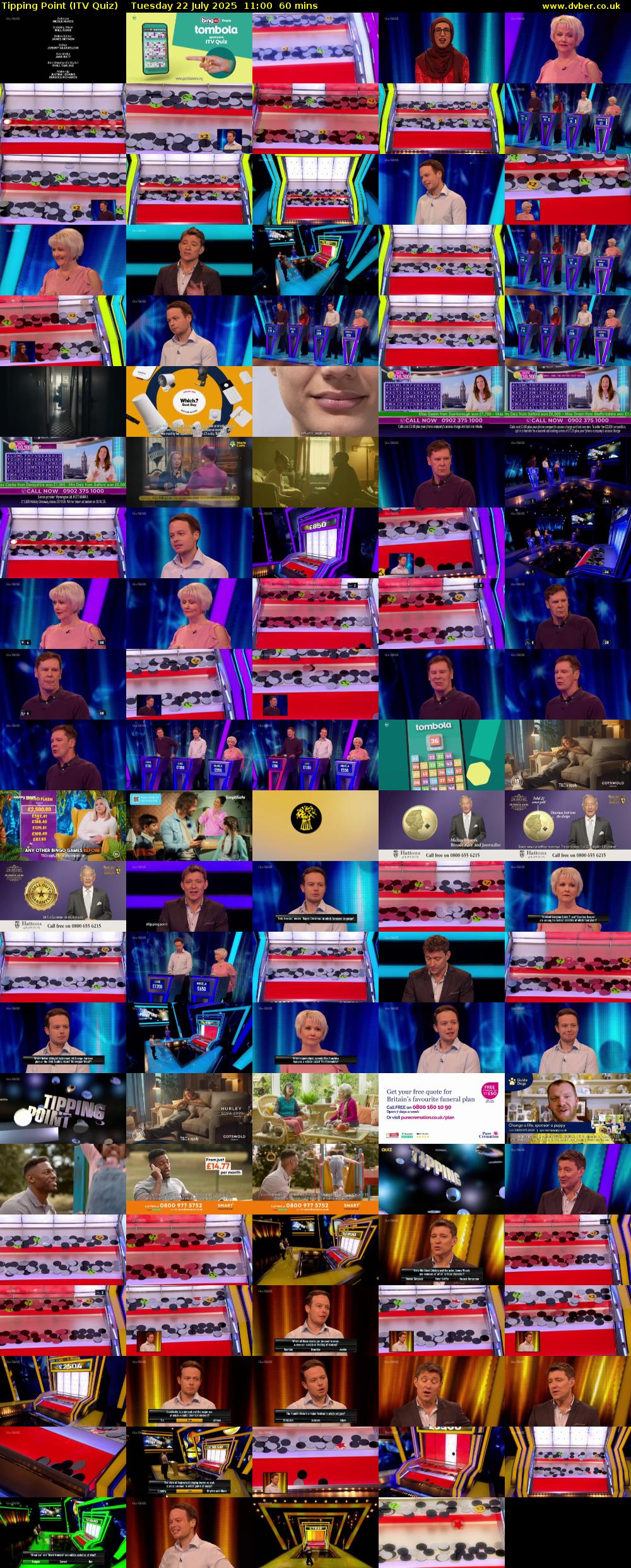 Tipping Point (ITV Quiz) Tuesday 22 July 2025 11:00 - 12:00