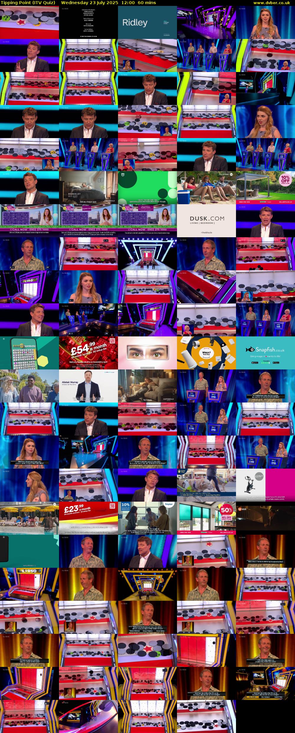 Tipping Point (ITV Quiz) Wednesday 23 July 2025 12:00 - 13:00