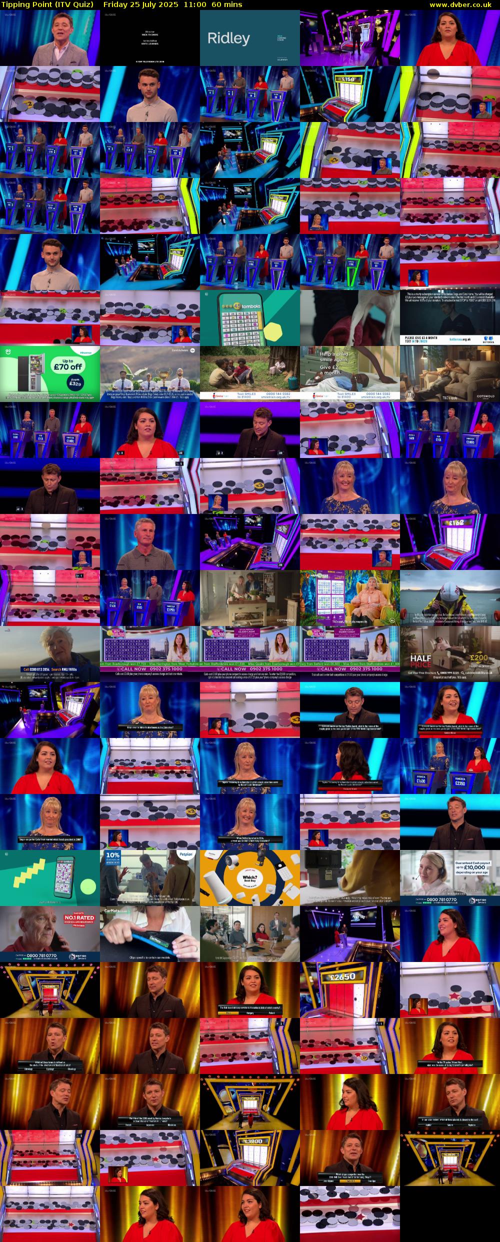 Tipping Point (ITV Quiz) Friday 25 July 2025 11:00 - 12:00