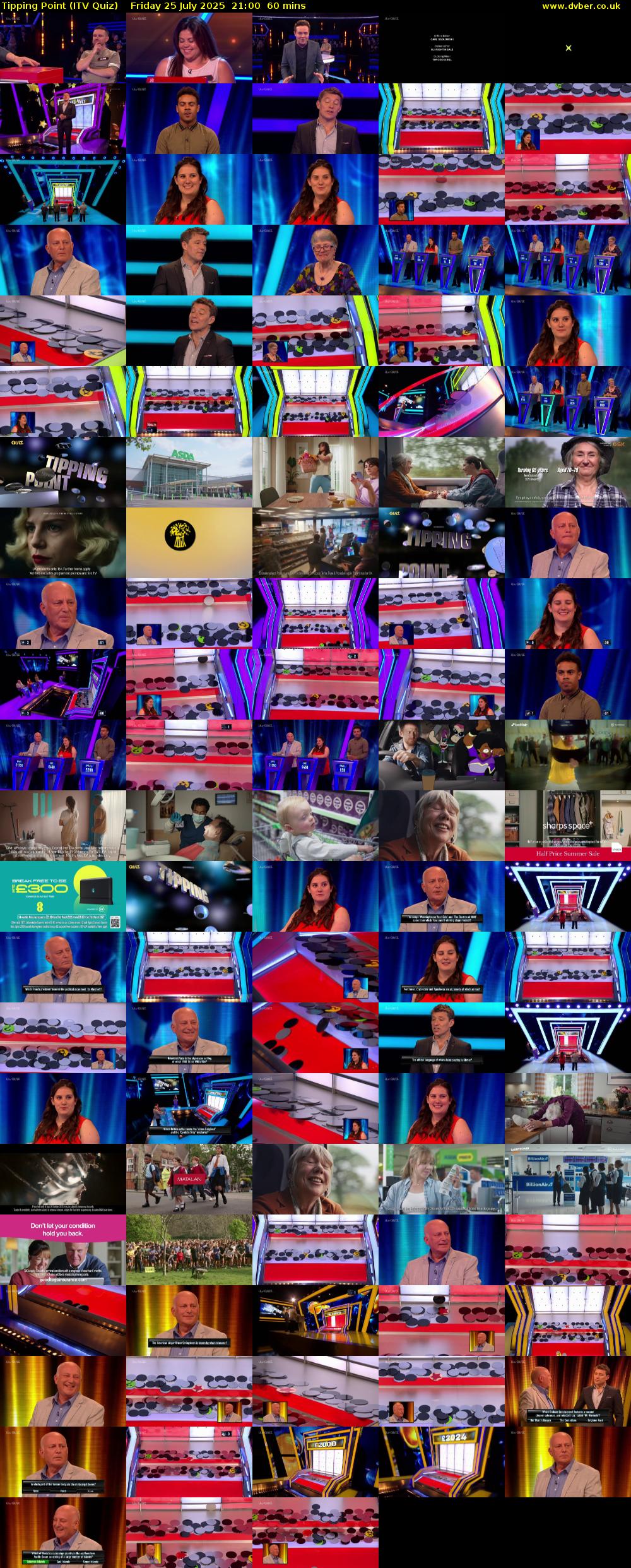 Tipping Point (ITV Quiz) Friday 25 July 2025 21:00 - 22:00