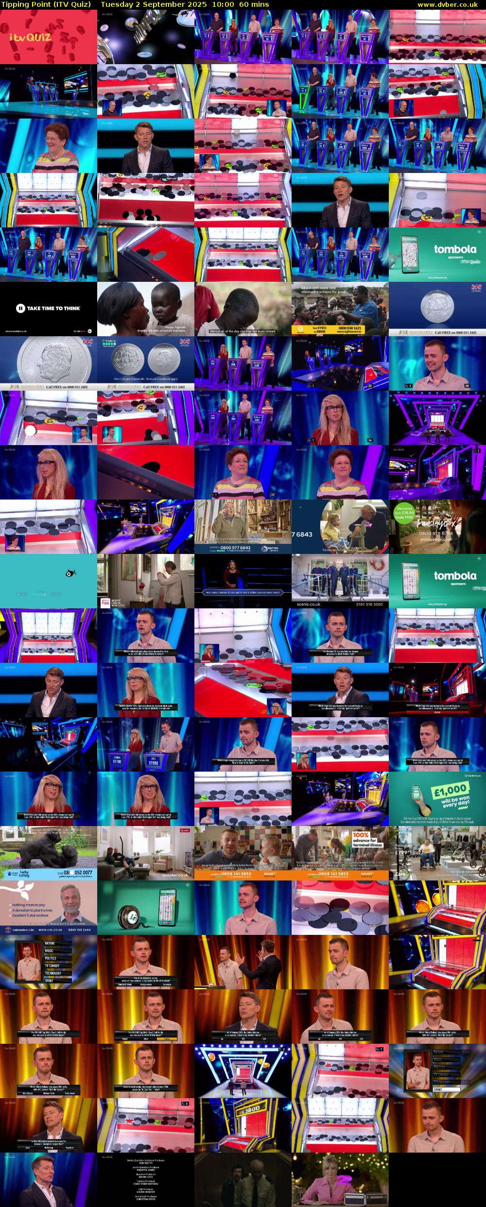 Tipping Point (ITV Quiz) Tuesday 2 September 2025 10:00 - 11:00