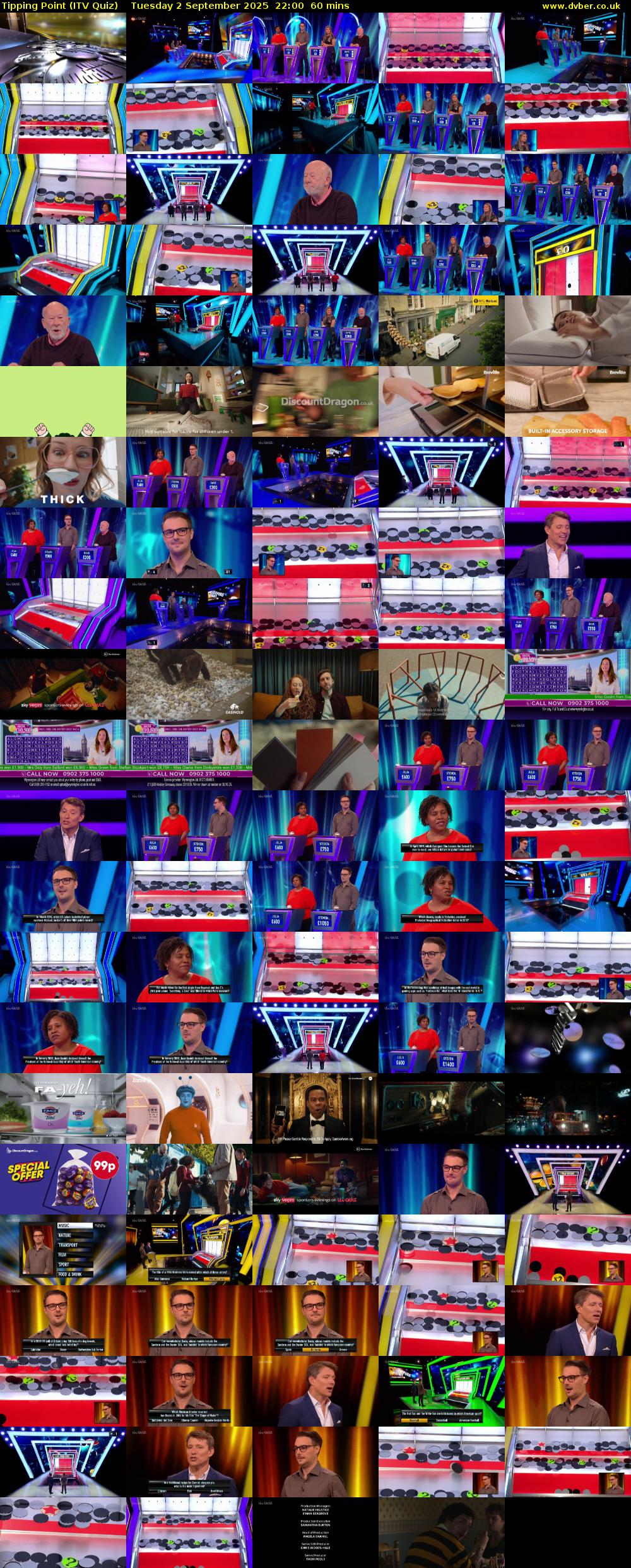 Tipping Point (ITV Quiz) Tuesday 2 September 2025 22:00 - 23:00