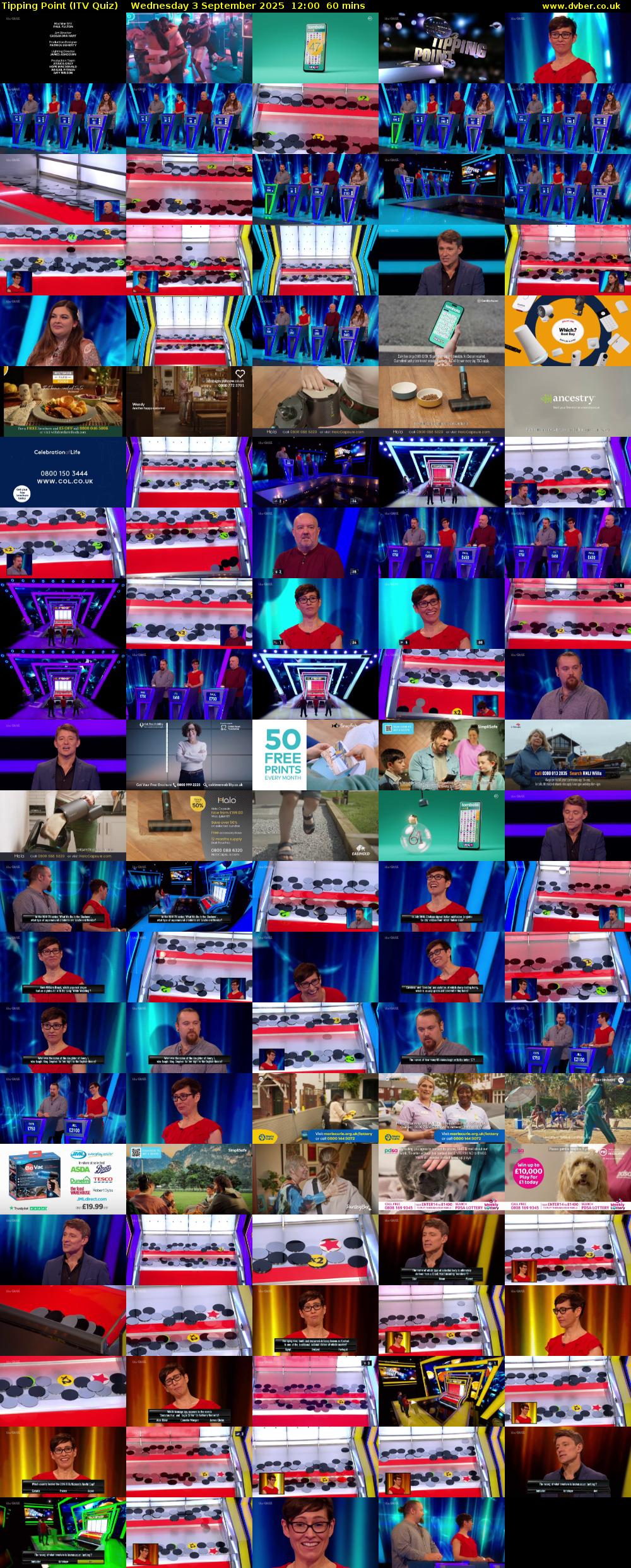 Tipping Point (ITV Quiz) Wednesday 3 September 2025 12:00 - 13:00