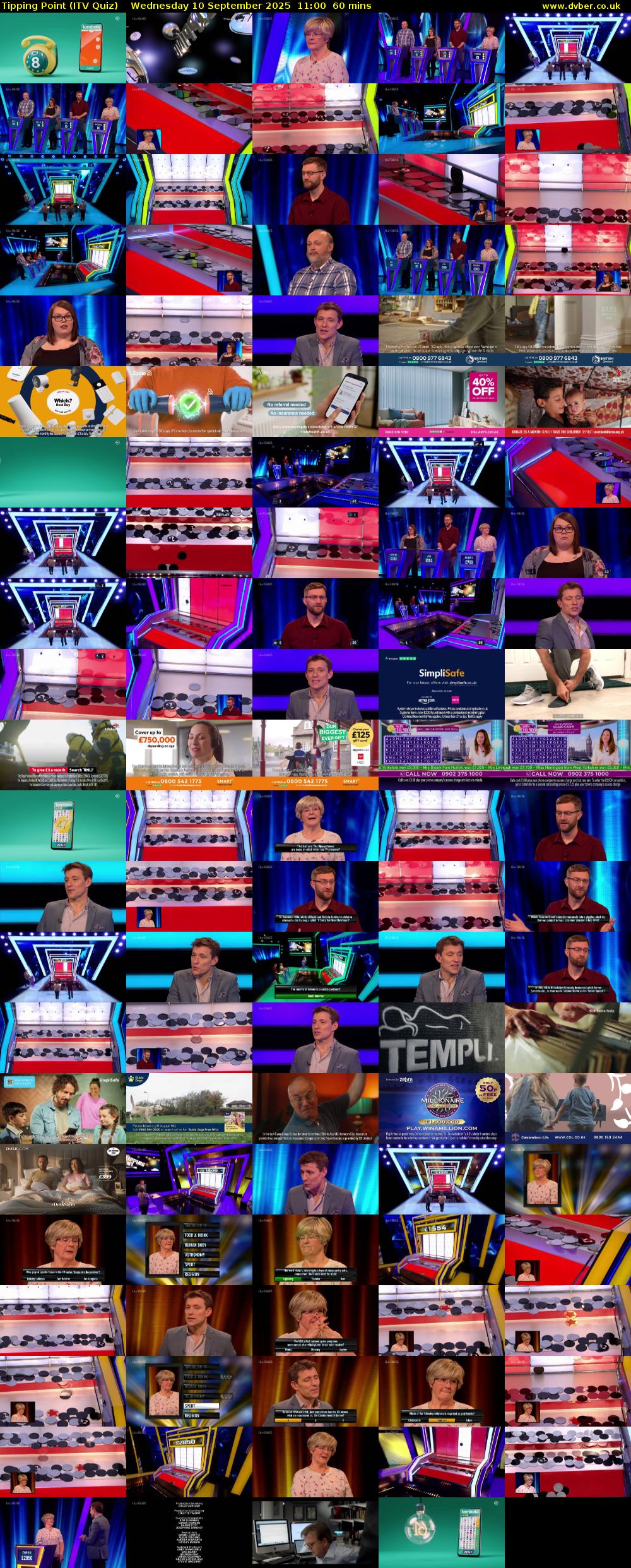 Tipping Point (ITV Quiz) Wednesday 10 September 2025 11:00 - 12:00