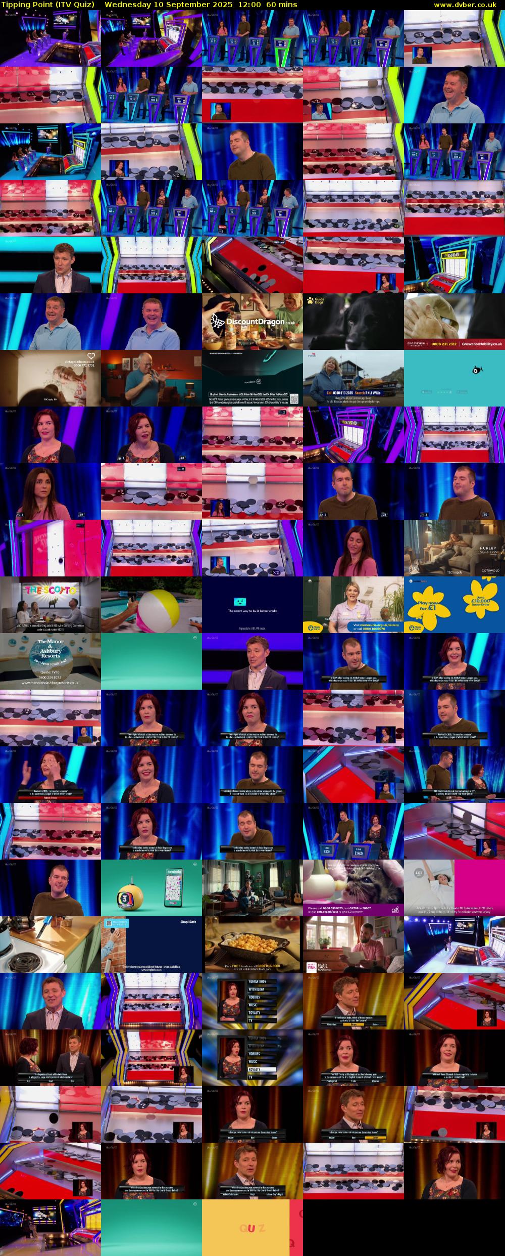 Tipping Point (ITV Quiz) Wednesday 10 September 2025 12:00 - 13:00