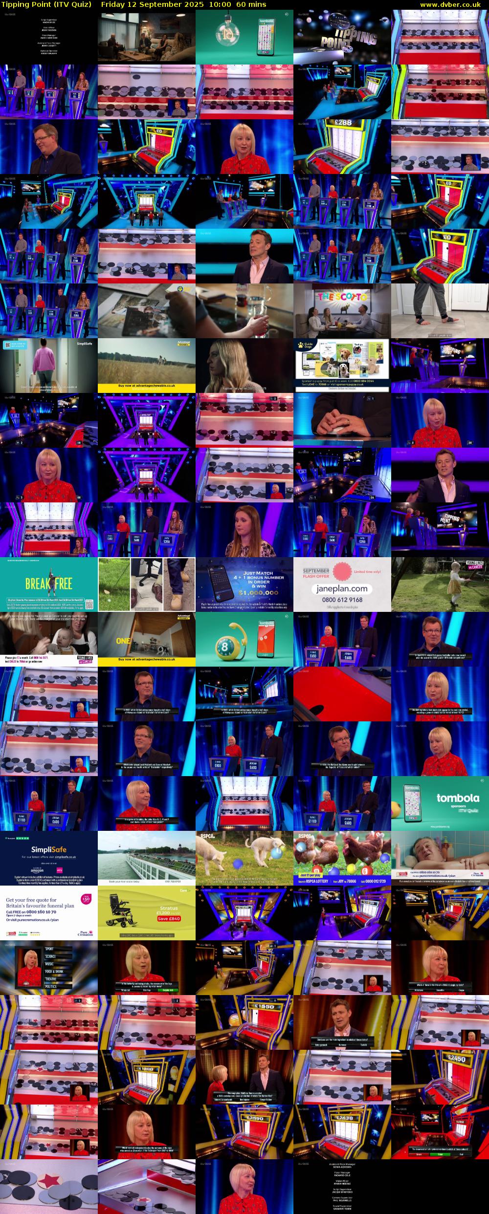 Tipping Point (ITV Quiz) Friday 12 September 2025 10:00 - 11:00