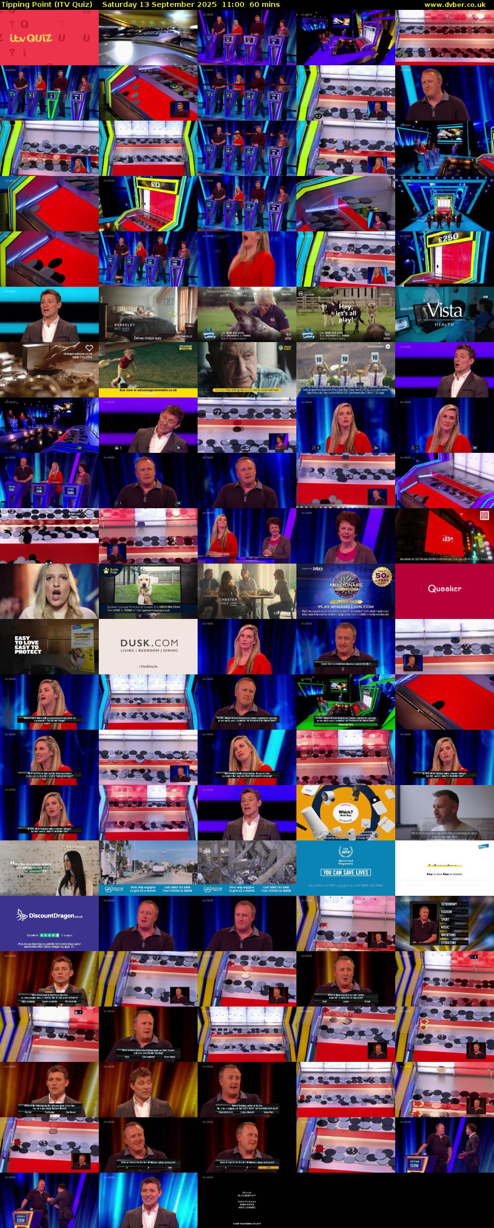 Tipping Point (ITV Quiz) Saturday 13 September 2025 11:00 - 12:00