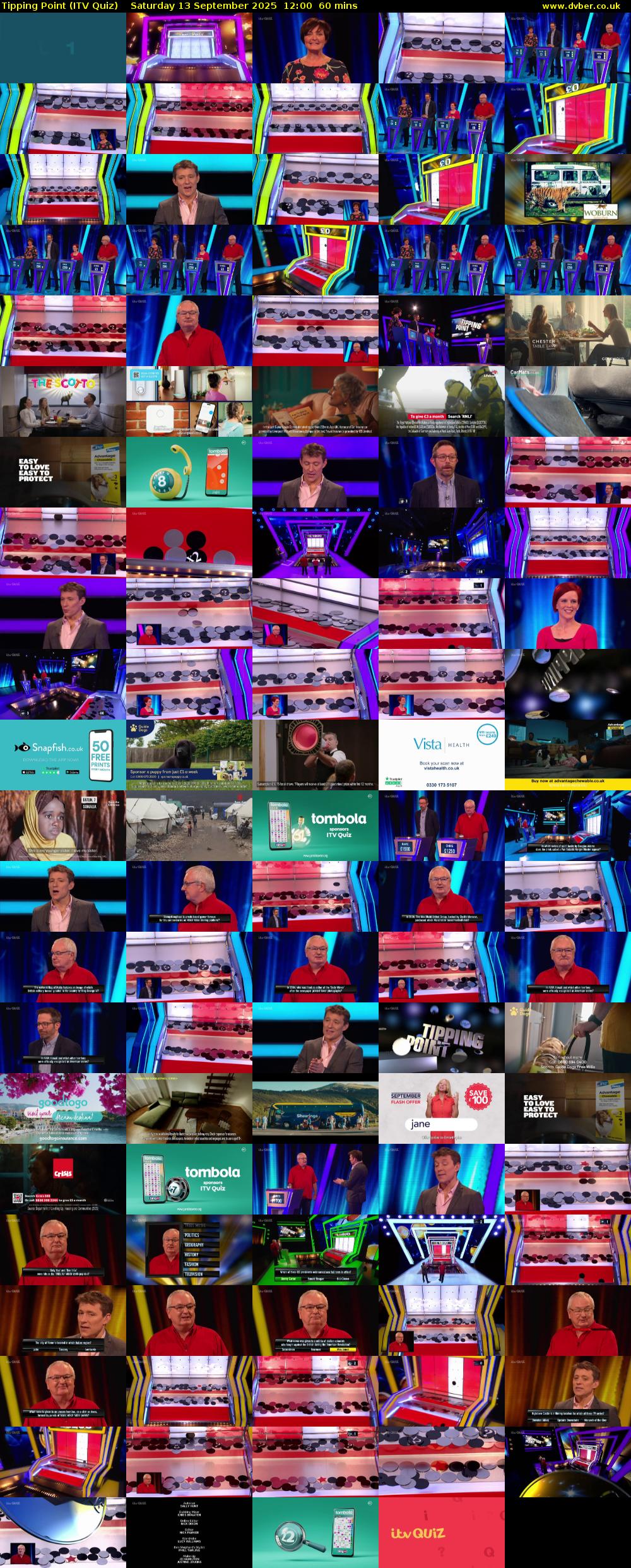 Tipping Point (ITV Quiz) Saturday 13 September 2025 12:00 - 13:00