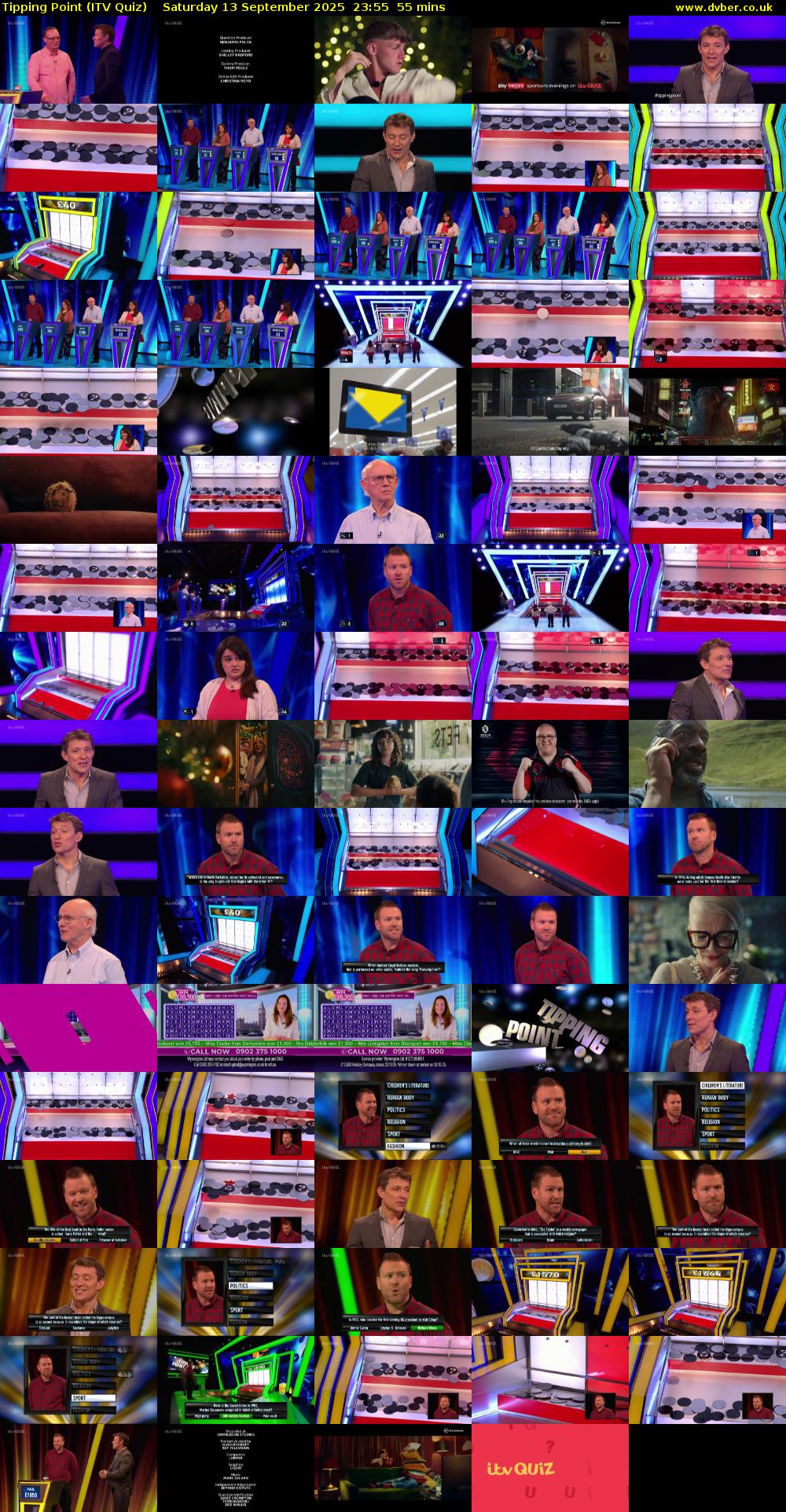 Tipping Point (ITV Quiz) Saturday 13 September 2025 23:55 - 00:50