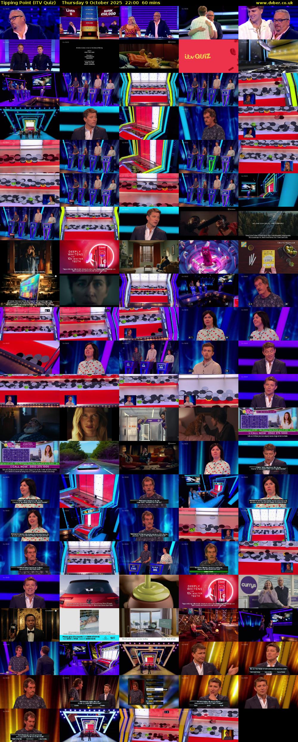 Tipping Point (ITV Quiz) Thursday 9 October 2025 22:00 - 23:00