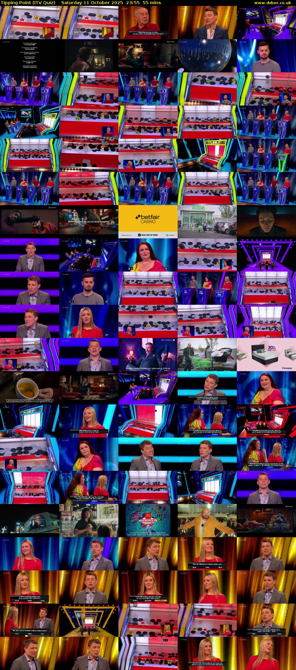 Tipping Point (ITV Quiz) Saturday 11 October 2025 23:55 - 00:50