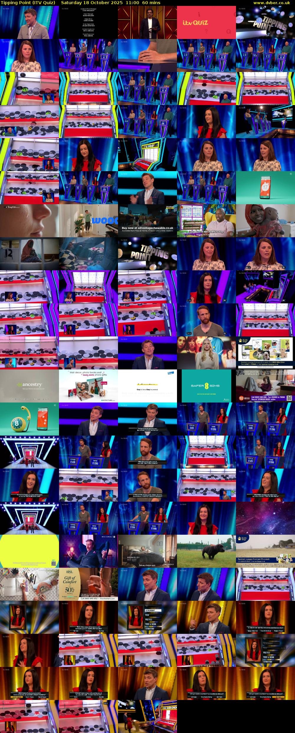 Tipping Point (ITV Quiz) Saturday 18 October 2025 11:00 - 12:00