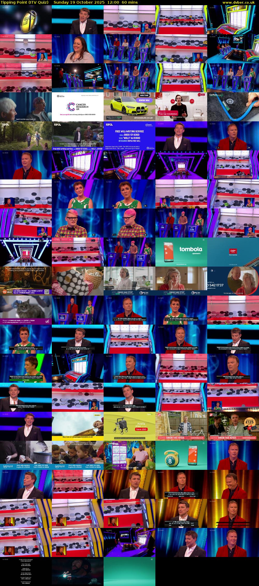 Tipping Point (ITV Quiz) Sunday 19 October 2025 12:00 - 13:00