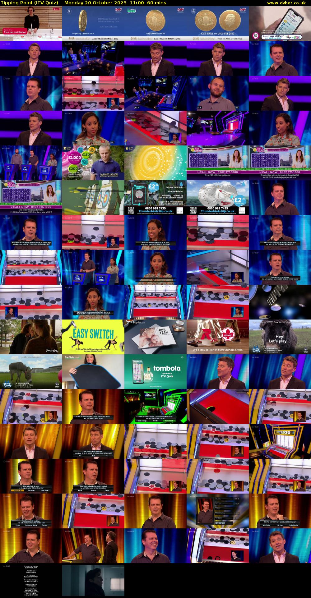 Tipping Point (ITV Quiz) Monday 20 October 2025 11:00 - 12:00