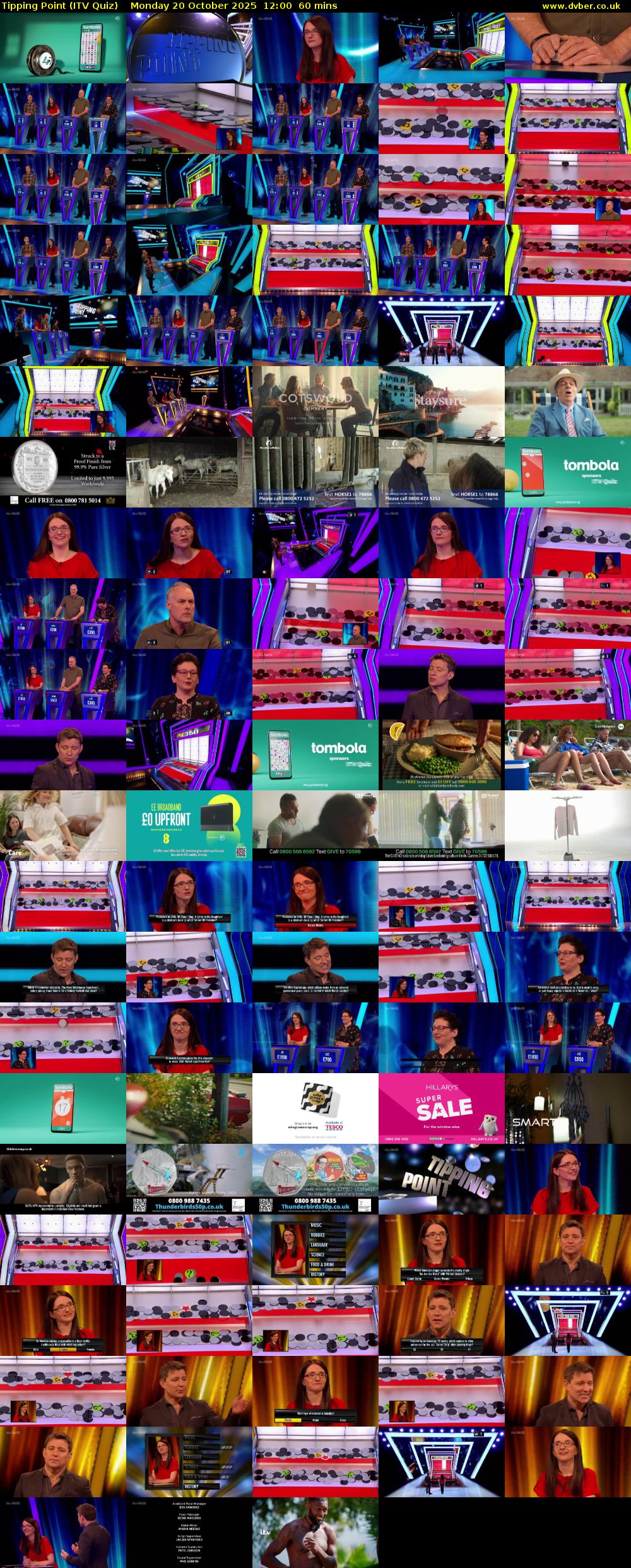 Tipping Point (ITV Quiz) Monday 20 October 2025 12:00 - 13:00