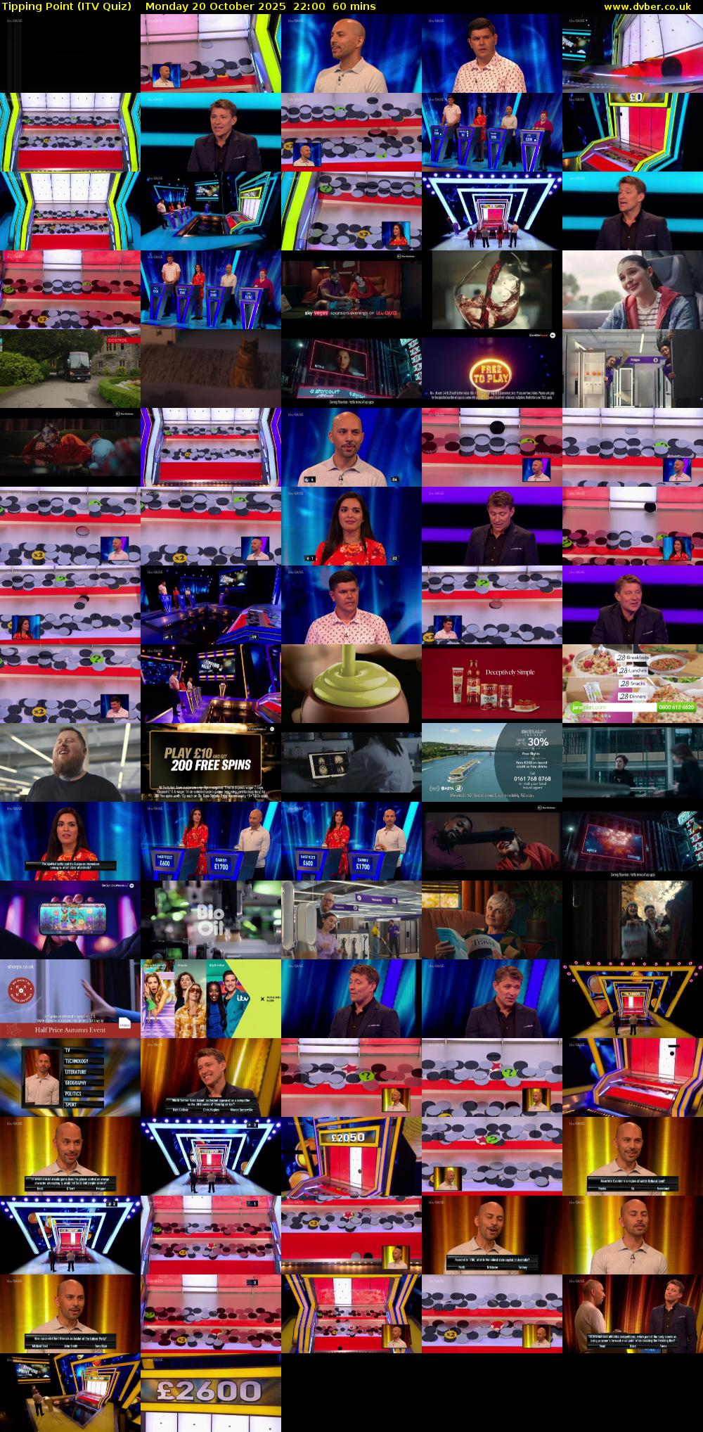 Tipping Point (ITV Quiz) Monday 20 October 2025 22:00 - 23:00