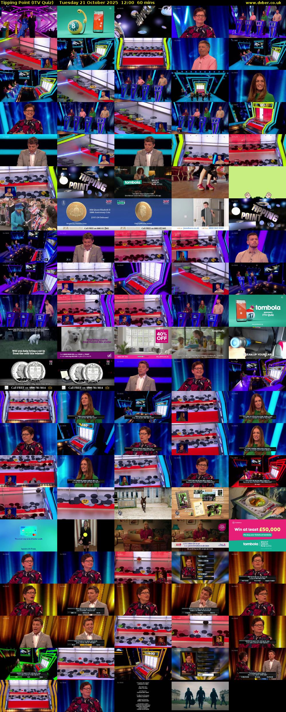 Tipping Point (ITV Quiz) Tuesday 21 October 2025 12:00 - 13:00