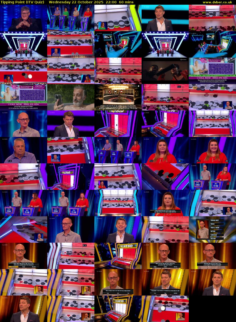 Tipping Point (ITV Quiz) Wednesday 22 October 2025 22:00 - 23:00
