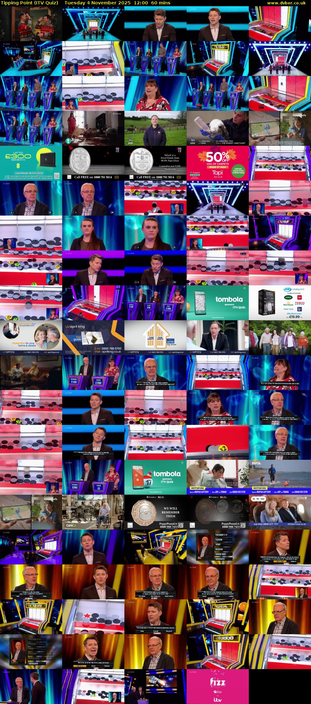 Tipping Point (ITV Quiz) Tuesday 4 November 2025 12:00 - 13:00