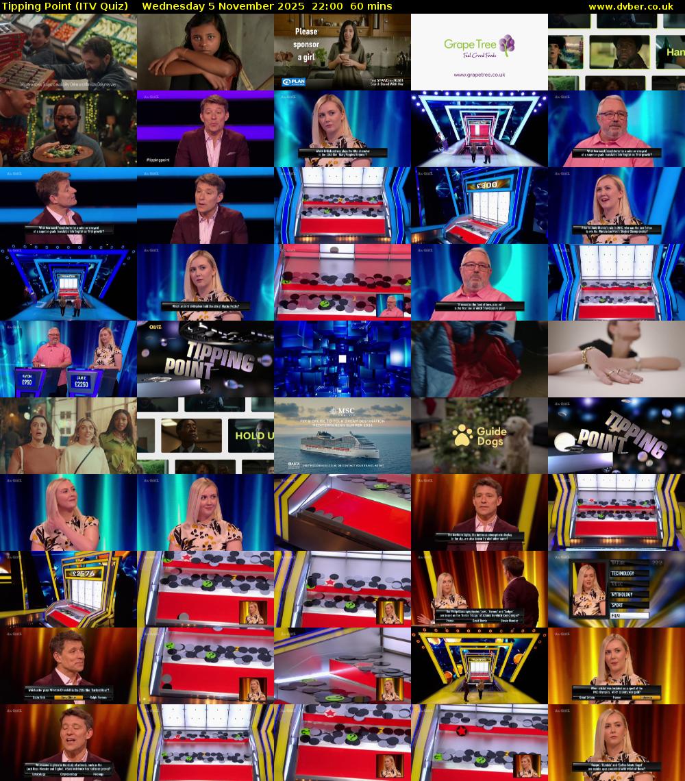 Tipping Point (ITV Quiz) Wednesday 5 November 2025 22:00 - 23:00
