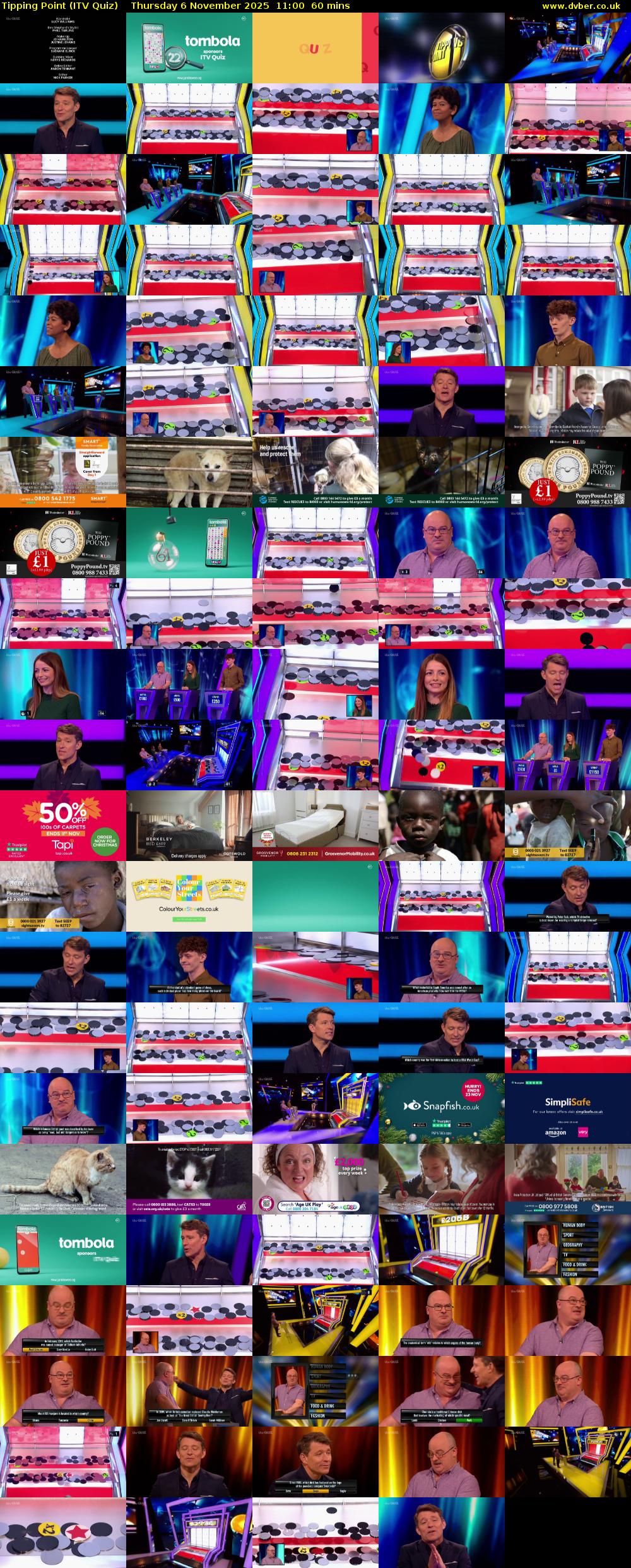 Tipping Point (ITV Quiz) Thursday 6 November 2025 11:00 - 12:00