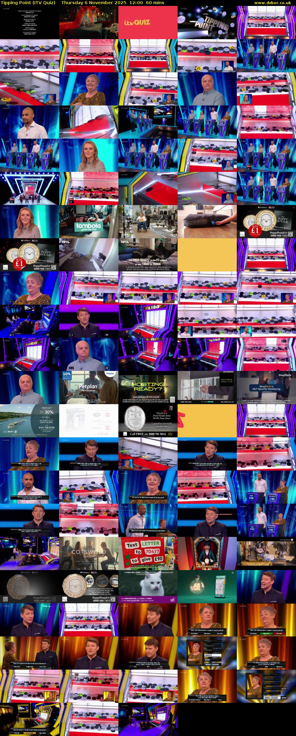 Tipping Point (ITV Quiz) Thursday 6 November 2025 12:00 - 13:00