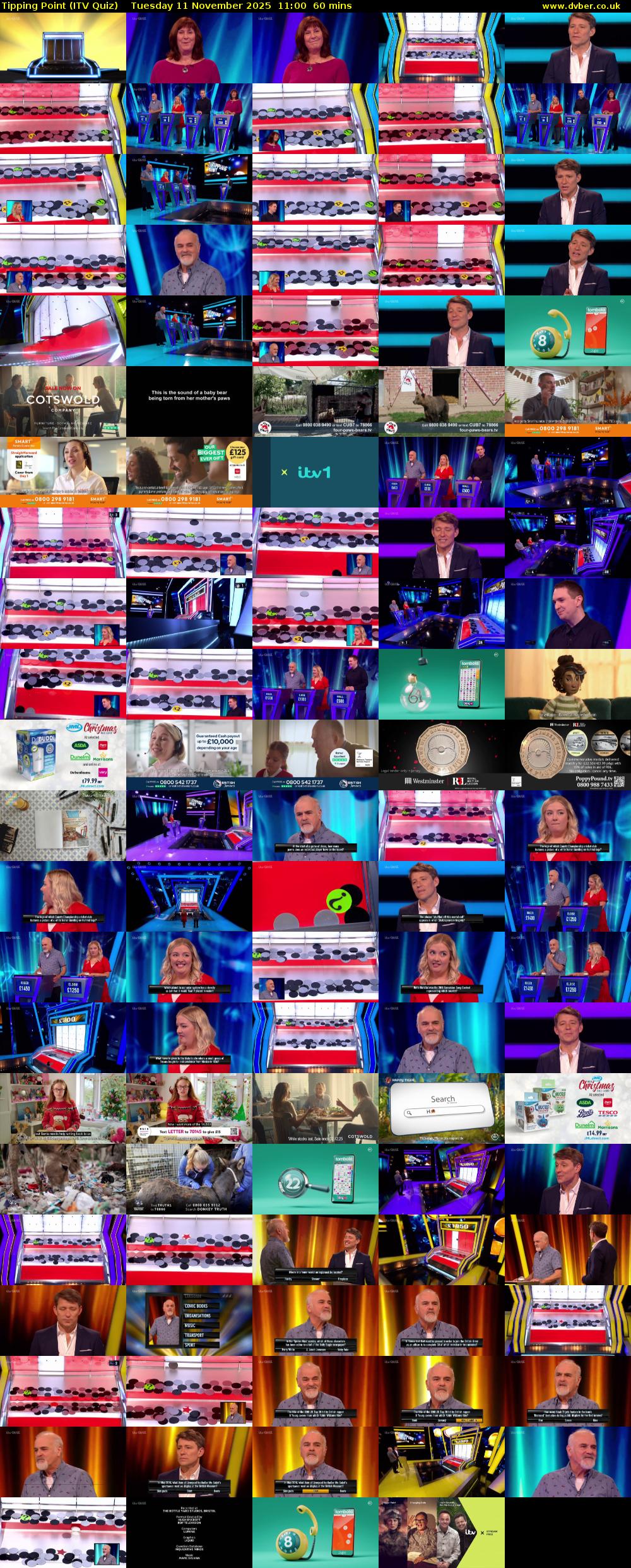 Tipping Point (ITV Quiz) Tuesday 11 November 2025 11:00 - 12:00