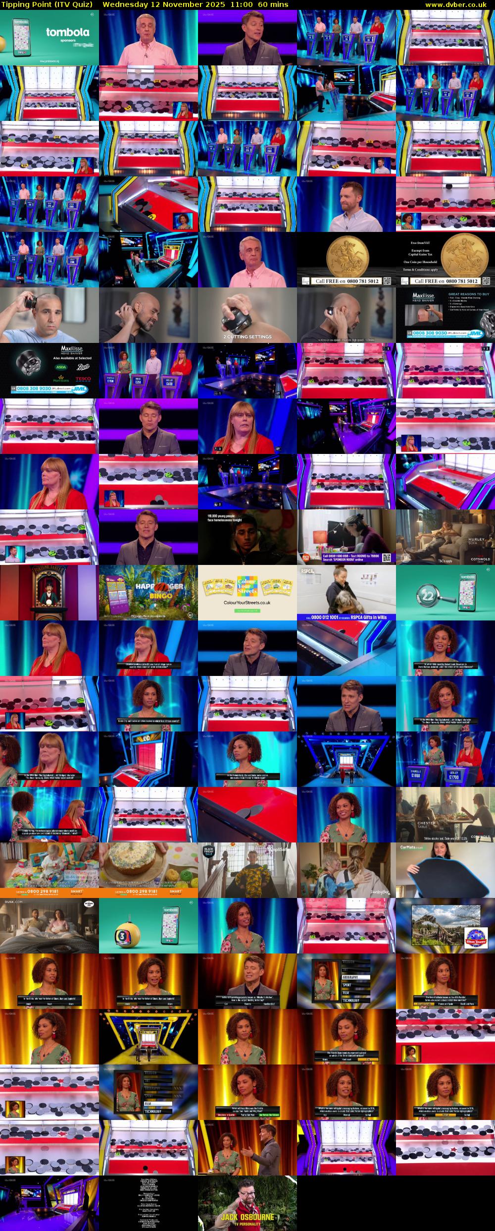 Tipping Point (ITV Quiz) Wednesday 12 November 2025 11:00 - 12:00