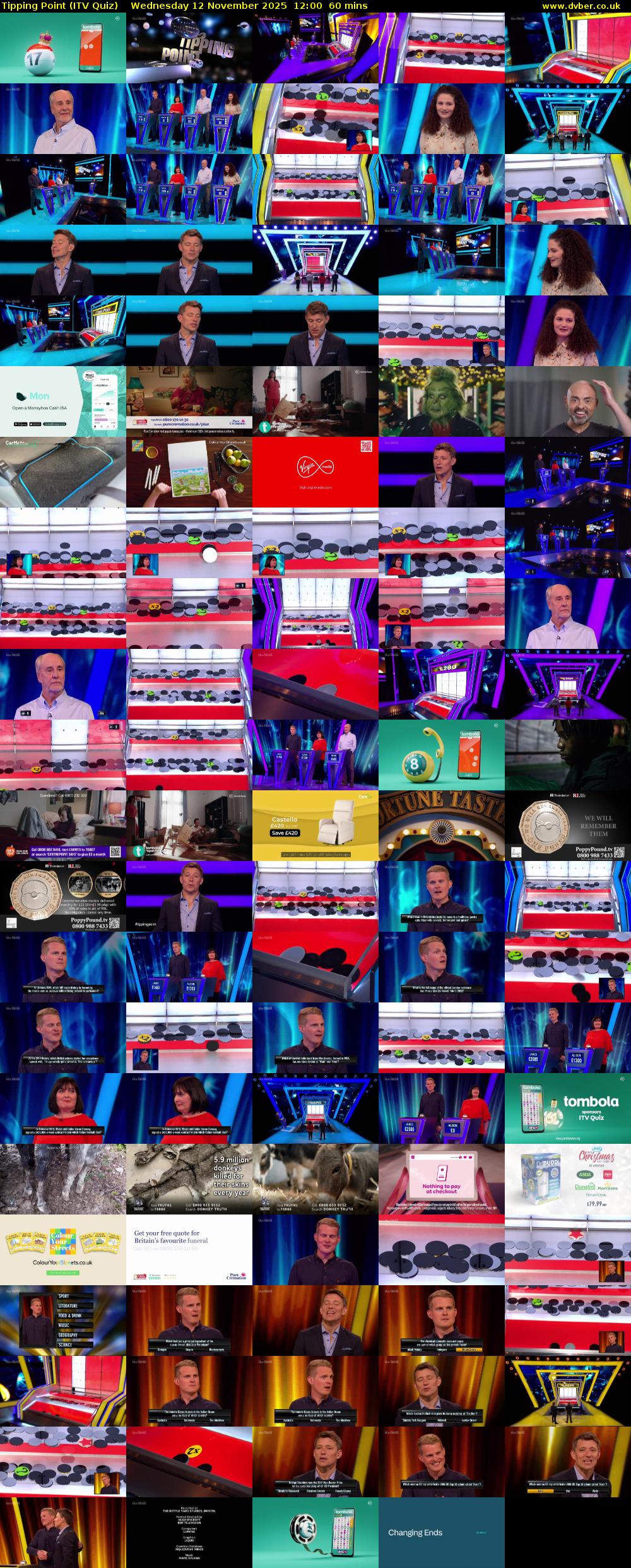 Tipping Point (ITV Quiz) Wednesday 12 November 2025 12:00 - 13:00