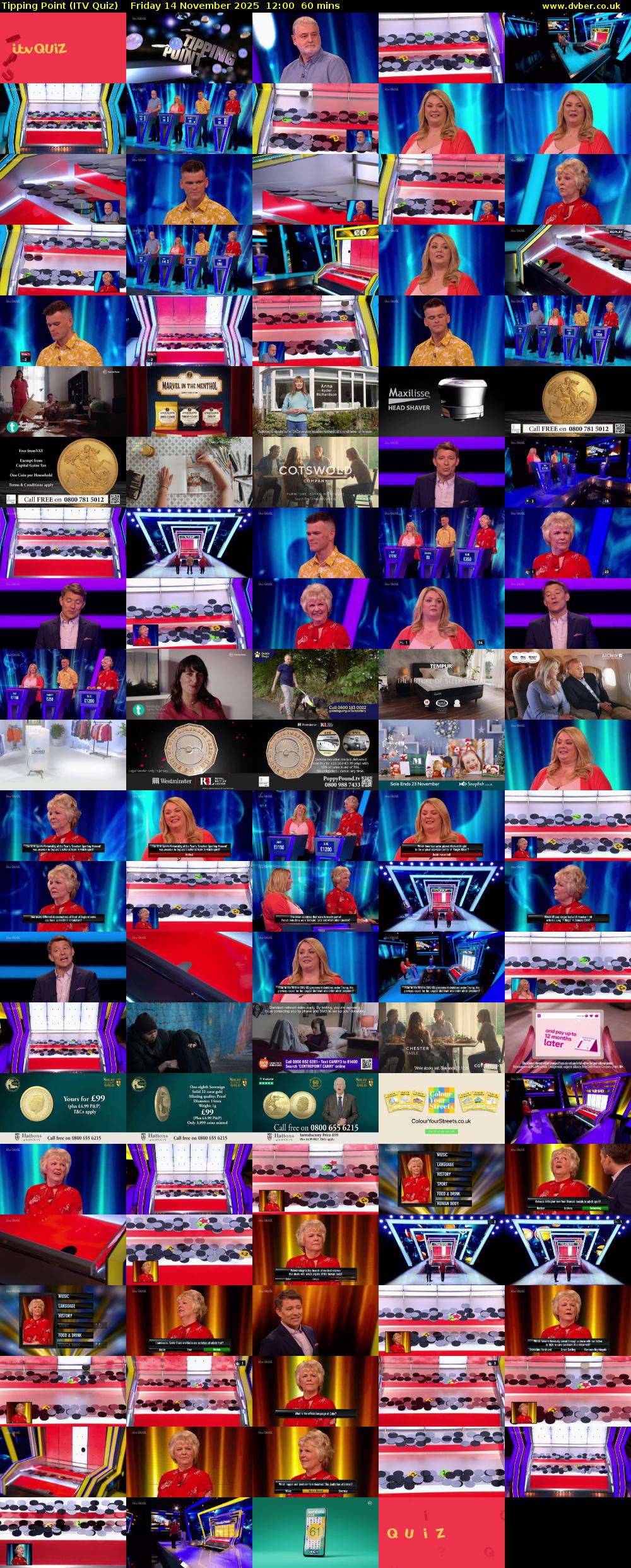 Tipping Point (ITV Quiz) Friday 14 November 2025 12:00 - 13:00