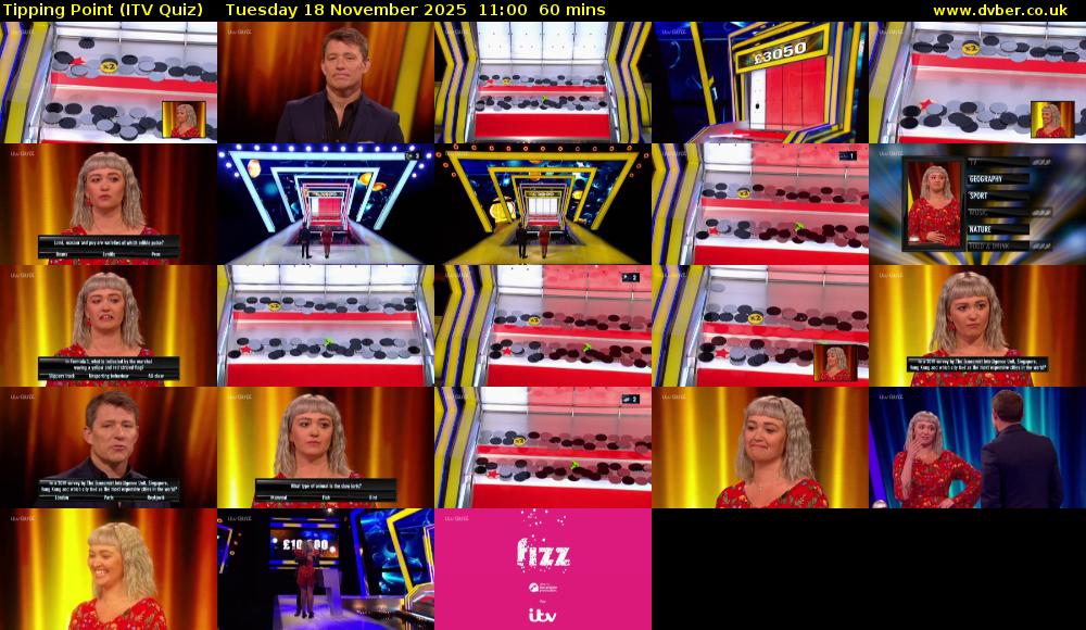 Tipping Point (ITV Quiz) Tuesday 18 November 2025 11:00 - 12:00