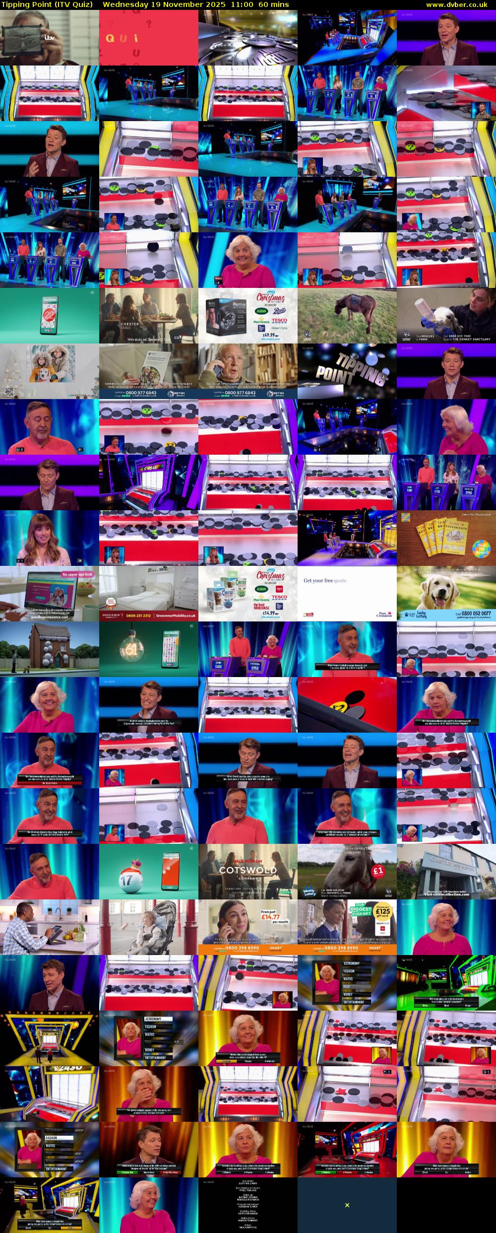 Tipping Point (ITV Quiz) Wednesday 19 November 2025 11:00 - 12:00