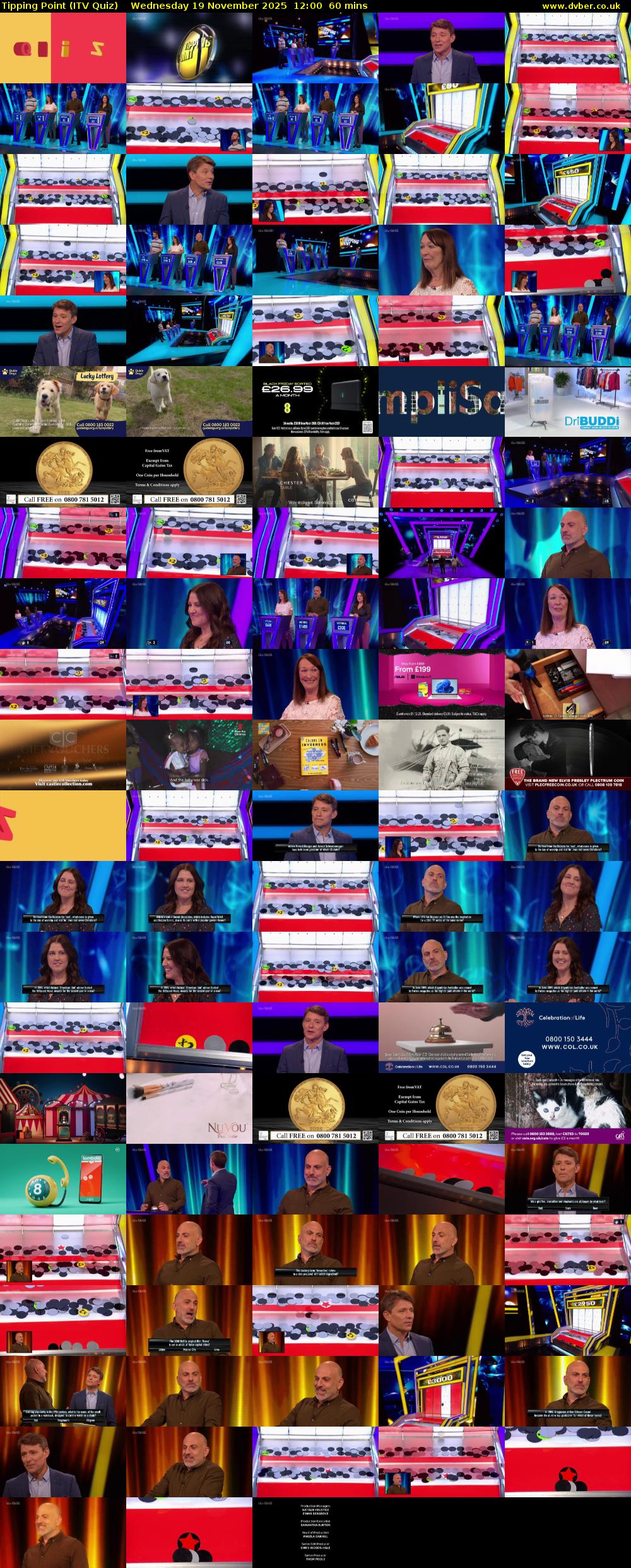 Tipping Point (ITV Quiz) Wednesday 19 November 2025 12:00 - 13:00