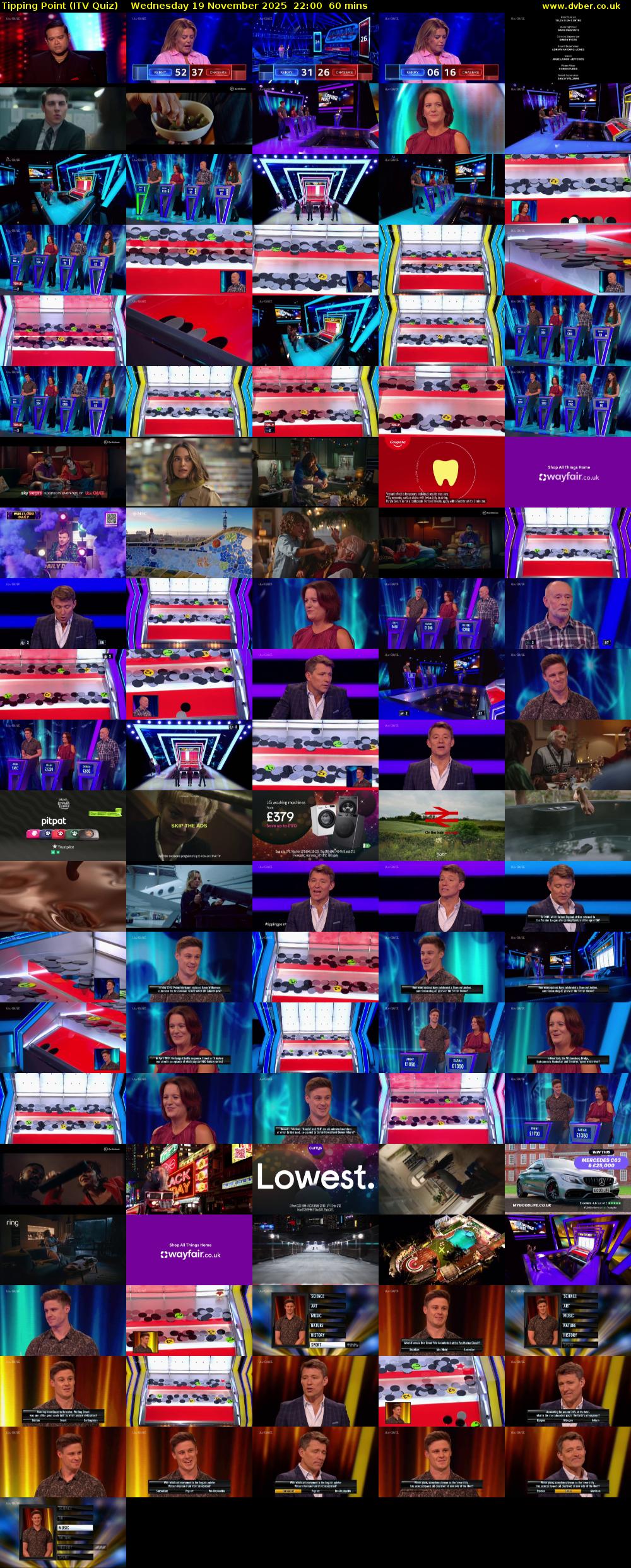Tipping Point (ITV Quiz) Wednesday 19 November 2025 22:00 - 23:00