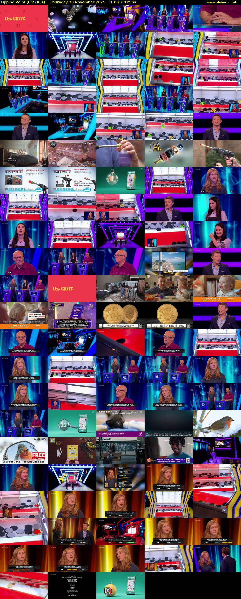 Tipping Point (ITV Quiz) Thursday 20 November 2025 11:00 - 12:00