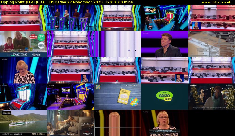 Tipping Point (ITV Quiz) Thursday 27 November 2025 12:00 - 13:00