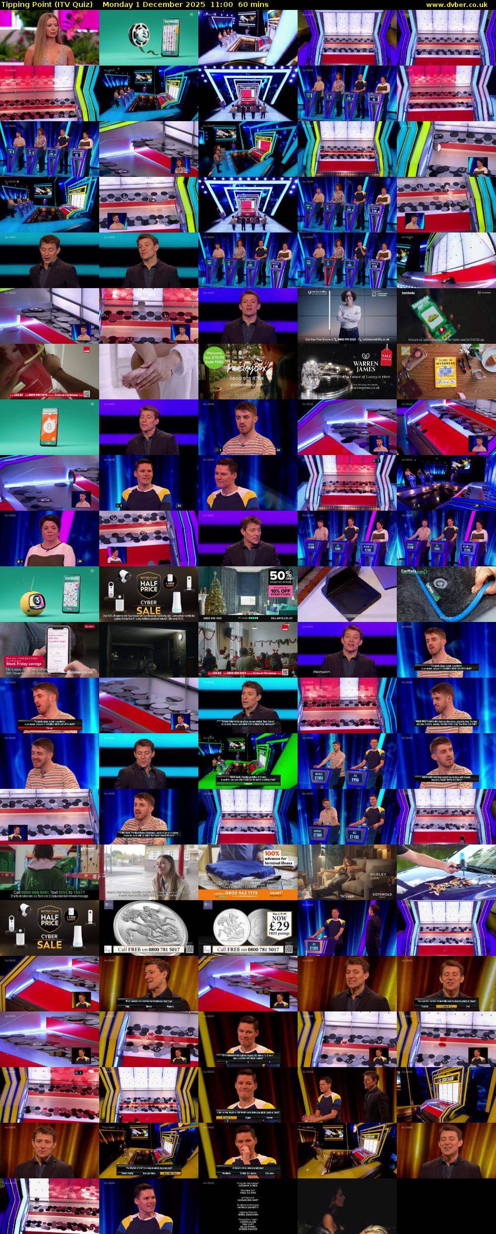 Tipping Point (ITV Quiz) Monday 1 December 2025 11:00 - 12:00