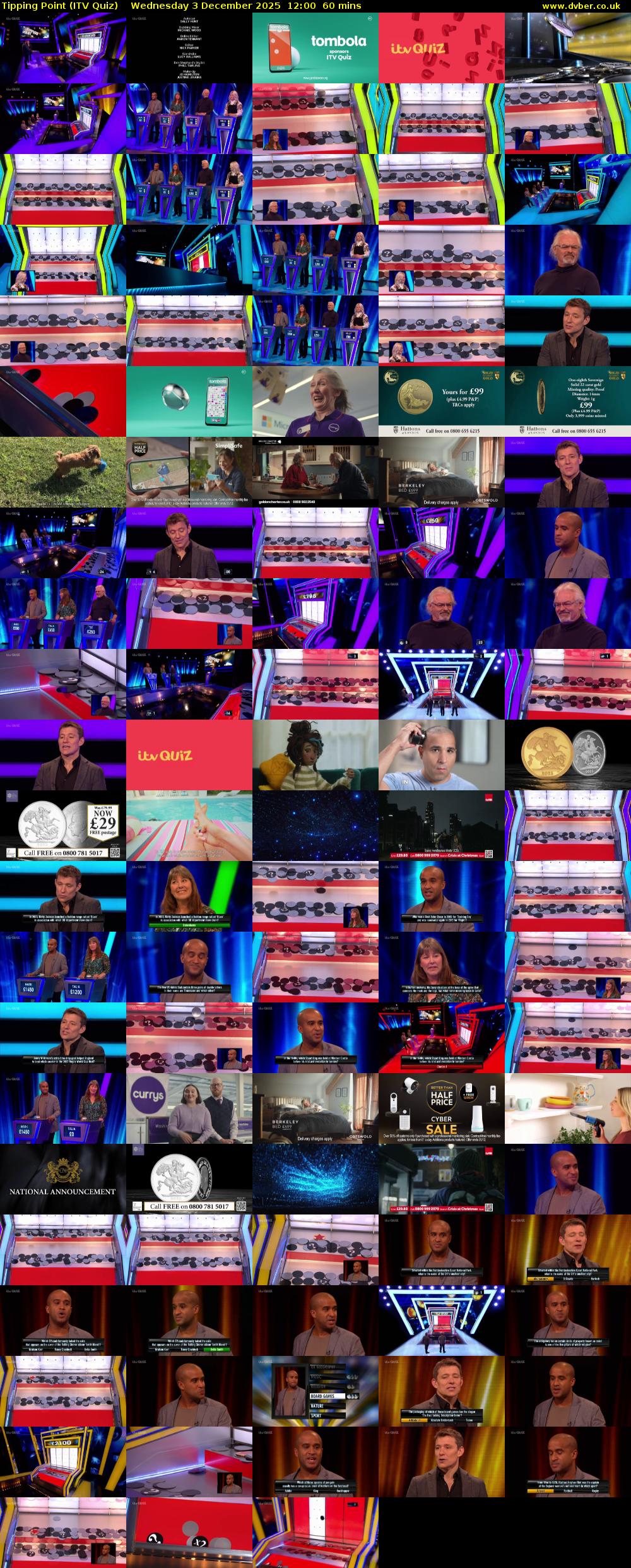 Tipping Point (ITV Quiz) Wednesday 3 December 2025 12:00 - 13:00