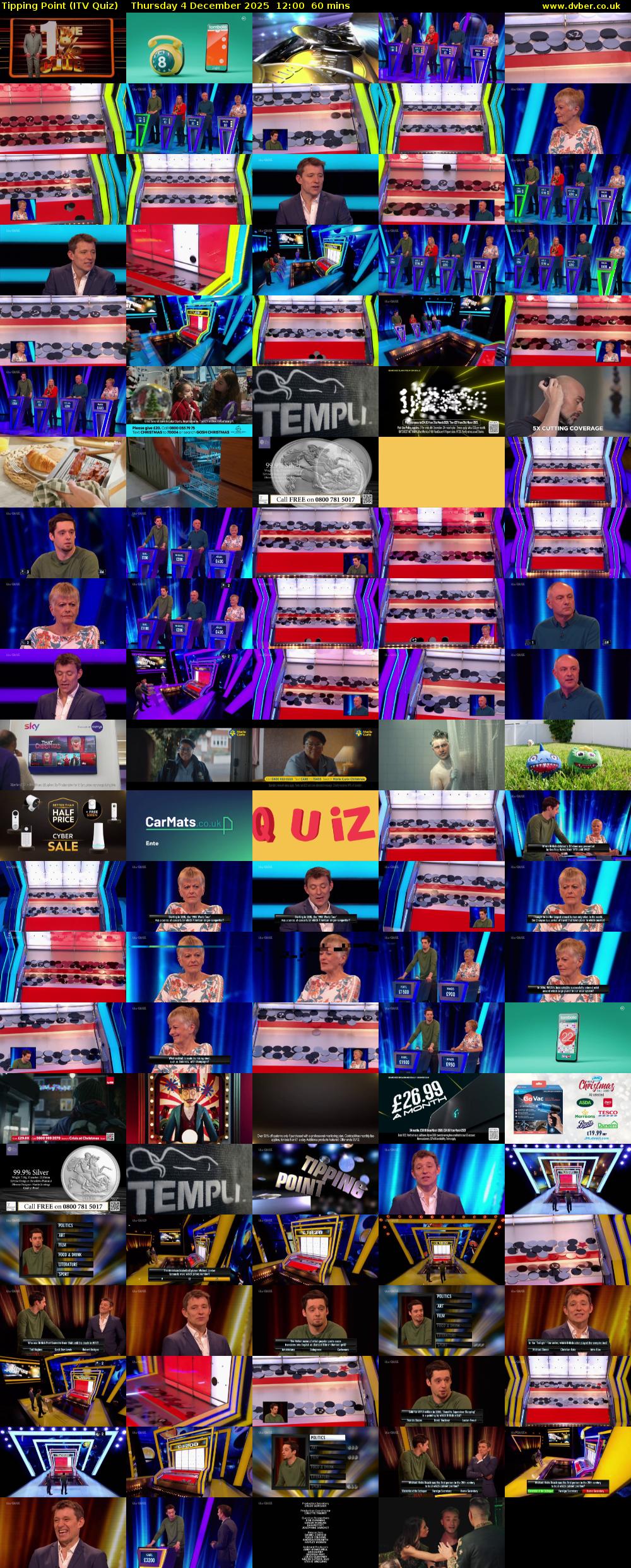 Tipping Point (ITV Quiz) Thursday 4 December 2025 12:00 - 13:00