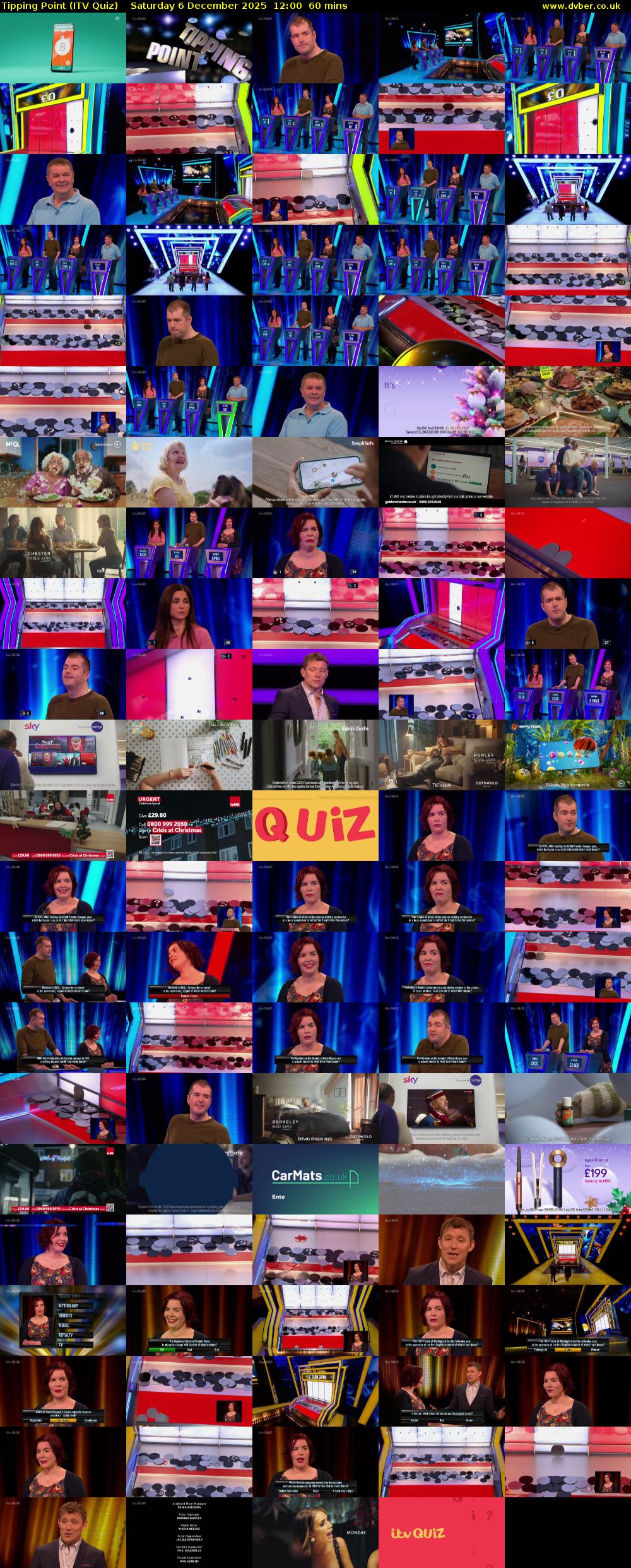 Tipping Point (ITV Quiz) Saturday 6 December 2025 12:00 - 13:00