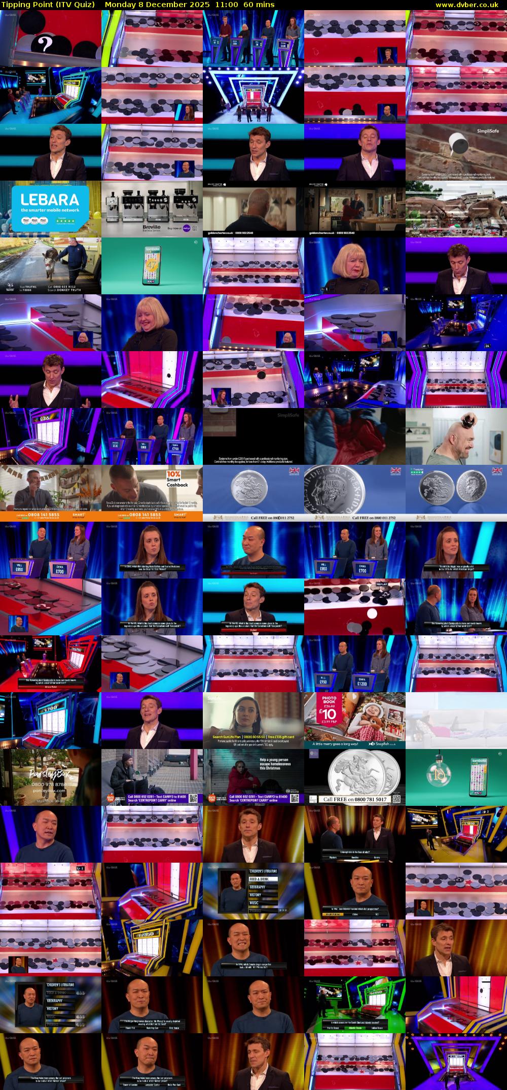 Tipping Point (ITV Quiz) Monday 8 December 2025 11:00 - 12:00