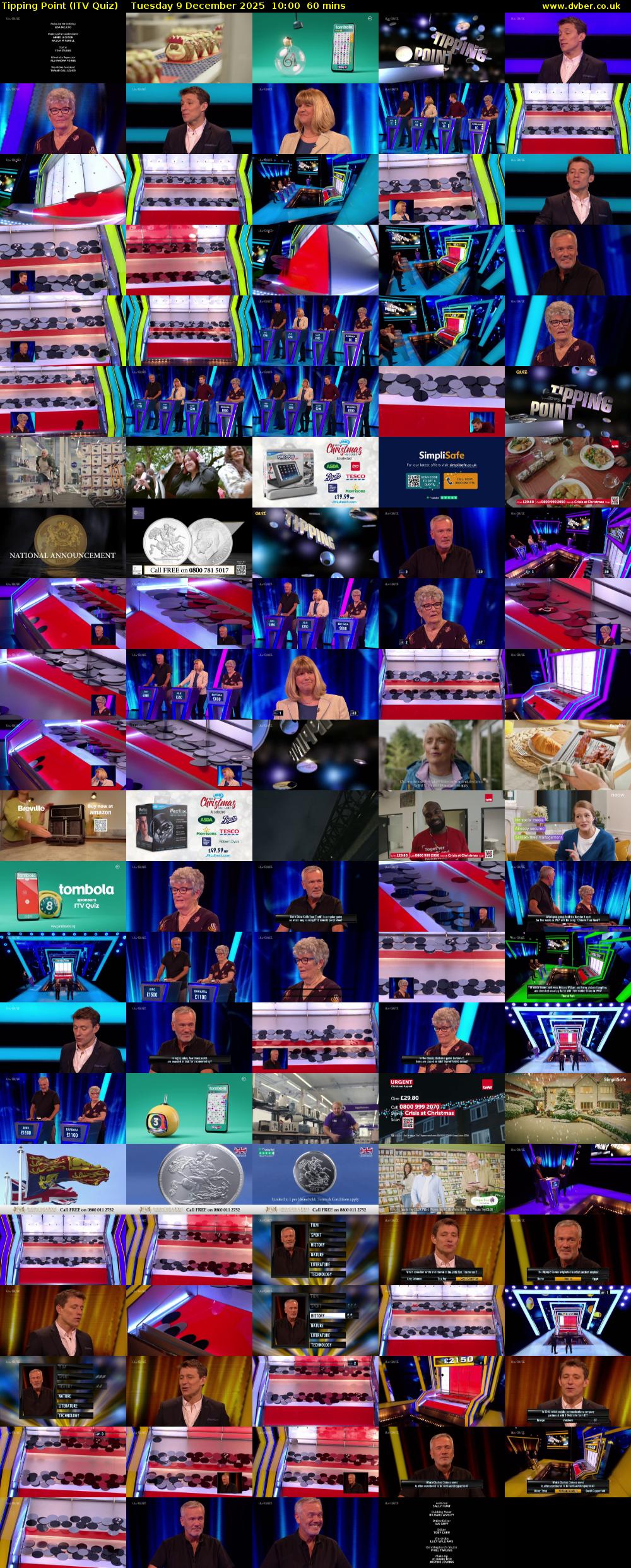 Tipping Point (ITV Quiz) Tuesday 9 December 2025 10:00 - 11:00