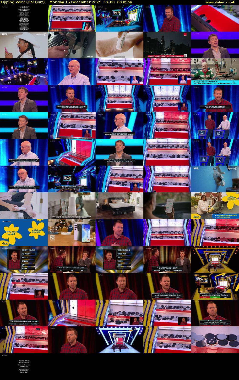Tipping Point (ITV Quiz) Monday 15 December 2025 12:00 - 13:00