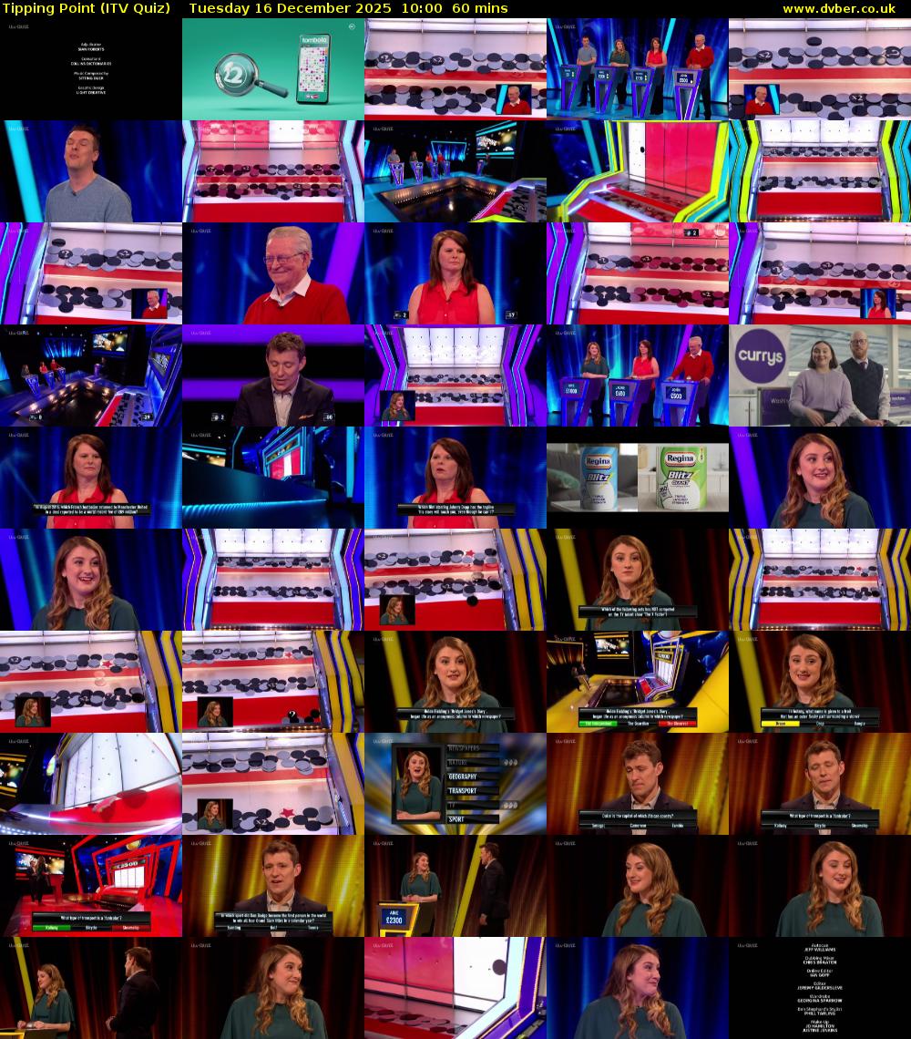 Tipping Point (ITV Quiz) Tuesday 16 December 2025 10:00 - 11:00
